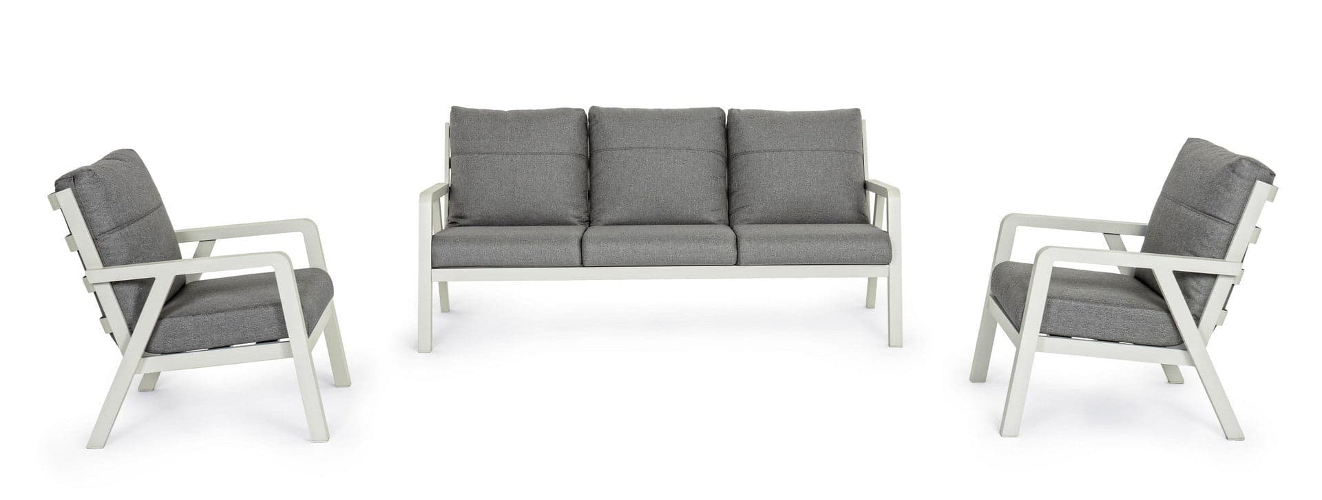 Salottino Moderno "Truman" in alluminio antiruggine con cuscini da giardino e veranda per esterno in Set di mobili Decor Space - Altamura, commercioVirtuoso.it