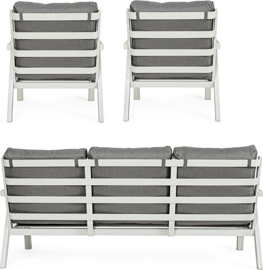 Salottino Moderno "Truman" in alluminio antiruggine con cuscini da giardino e veranda per esterno in Set di mobili Decor Space - Altamura, commercioVirtuoso.it
