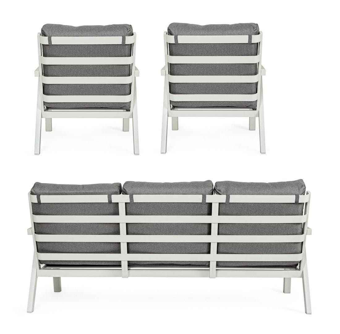 Salottino Moderno "Truman" in alluminio antiruggine con cuscini da giardino e veranda per esterno in Set di mobili Decor Space - Altamura, commercioVirtuoso.it