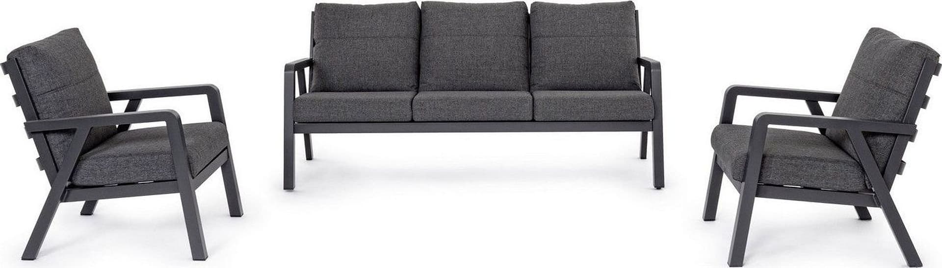 Salottino Moderno "Truman" in alluminio antiruggine con cuscini da giardino e veranda per esterno in Set di mobili Decor Space - Altamura, commercioVirtuoso.it