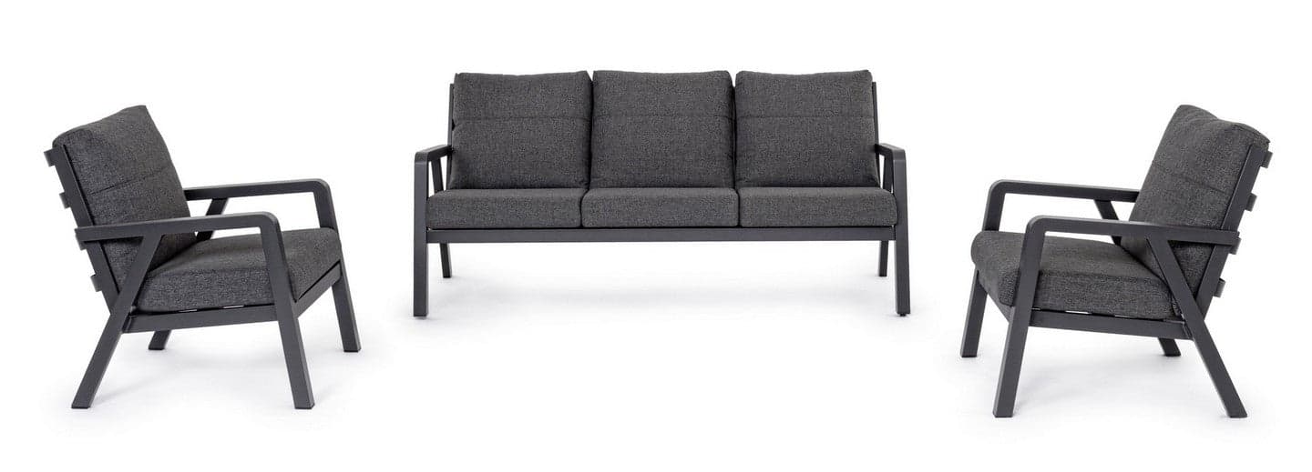 Salottino Moderno "Truman" in alluminio antiruggine con cuscini da giardino e veranda per esterno in Set di mobili Decor Space - Altamura, commercioVirtuoso.it