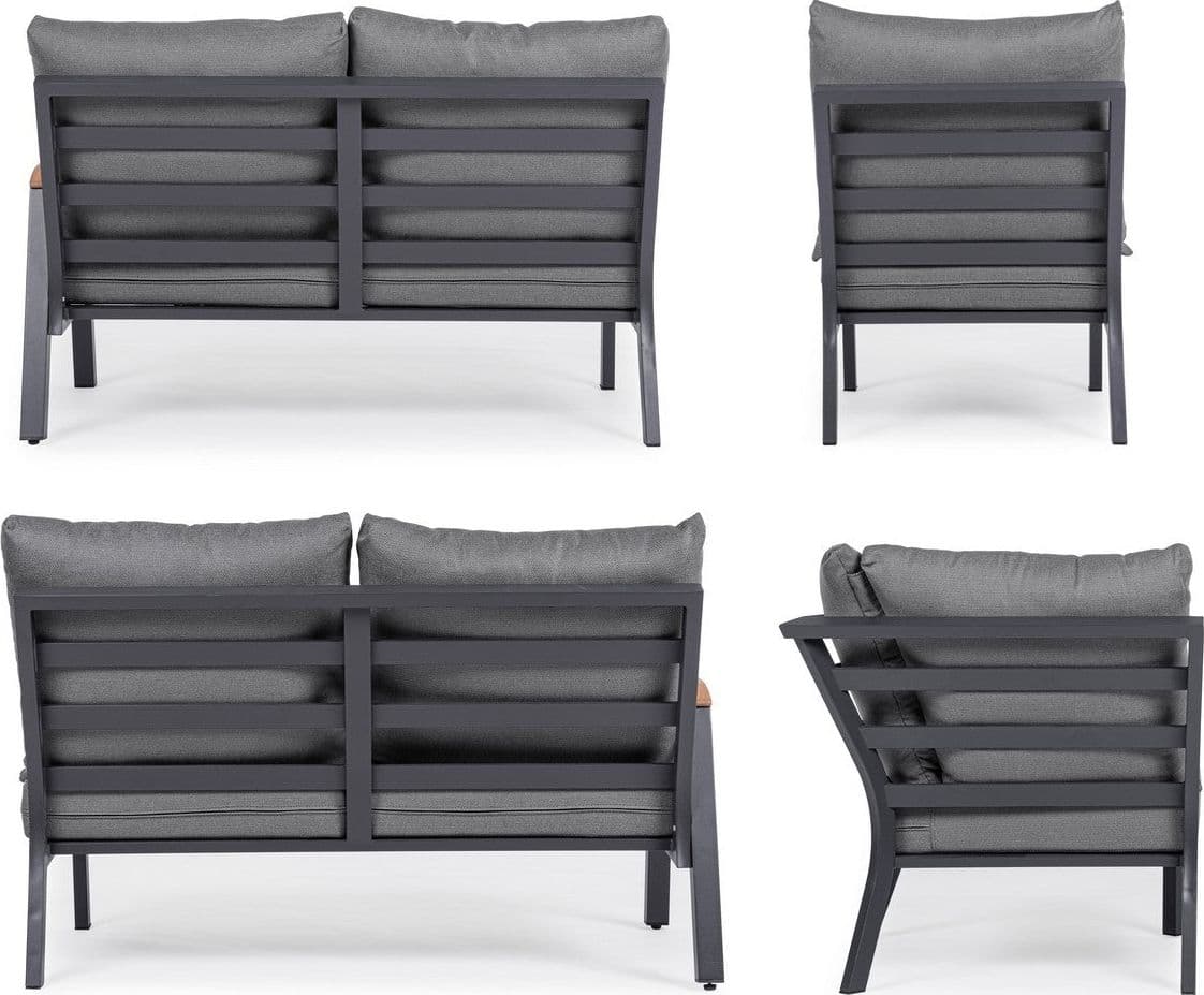 Salottino Moderno "Truman" in alluminio antiruggine con cuscini da giardino e veranda per esterno in Set di mobili Decor Space - Altamura, commercioVirtuoso.it