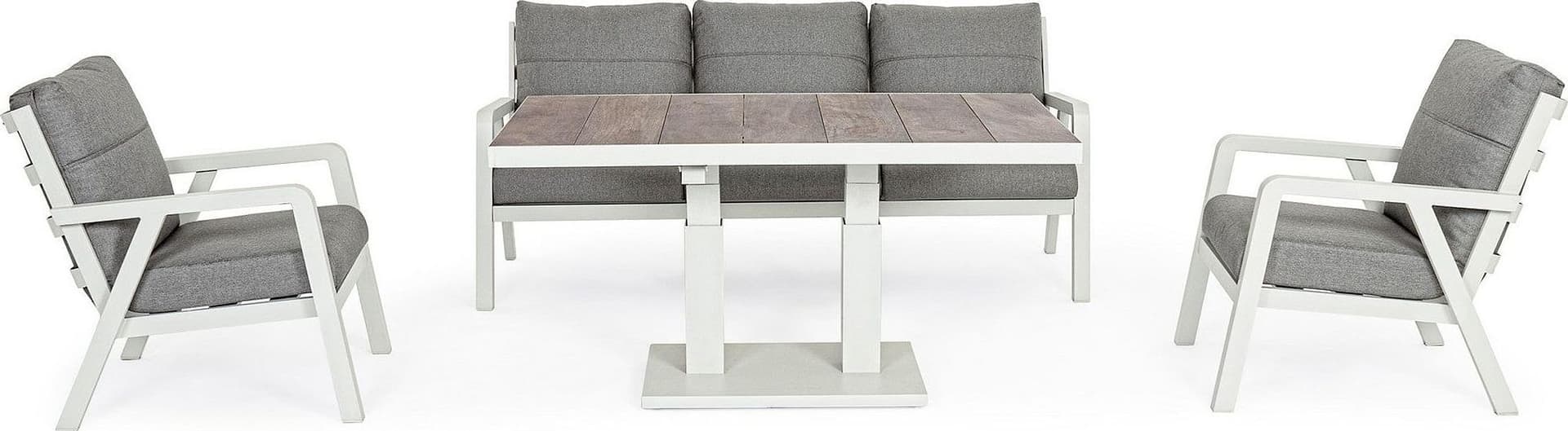 Salottino Moderno "Truman" in alluminio antiruggine con cuscini da giardino e veranda per esterno - 26