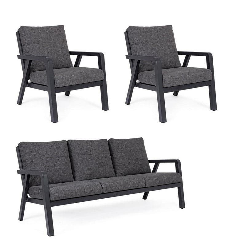 Salottino Moderno "Truman" in alluminio antiruggine con cuscini da giardino e veranda per esterno in Set di mobili Decor Space - Altamura, commercioVirtuoso.it