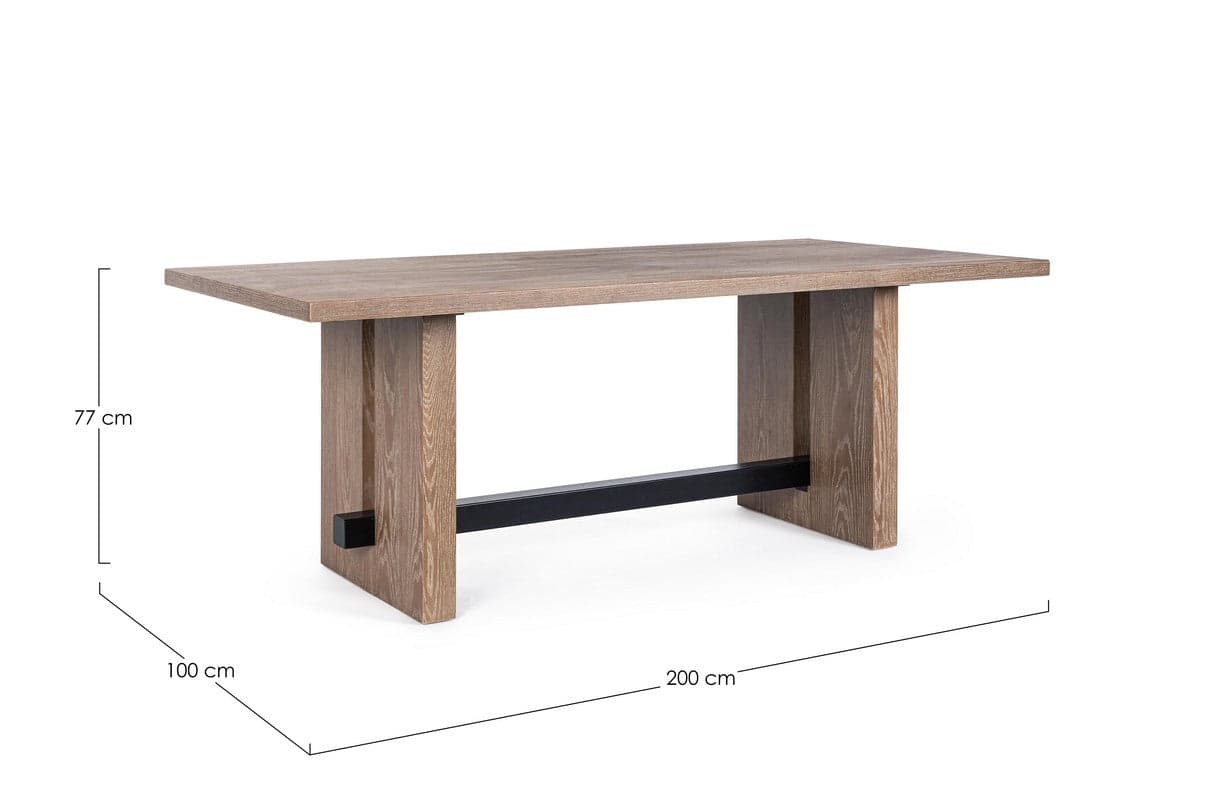 Tavolo "Monroe" in legno di quercia 200-100x77 in Tavoli da sala da pranzo Decor Space - Altamura, commercioVirtuoso.it