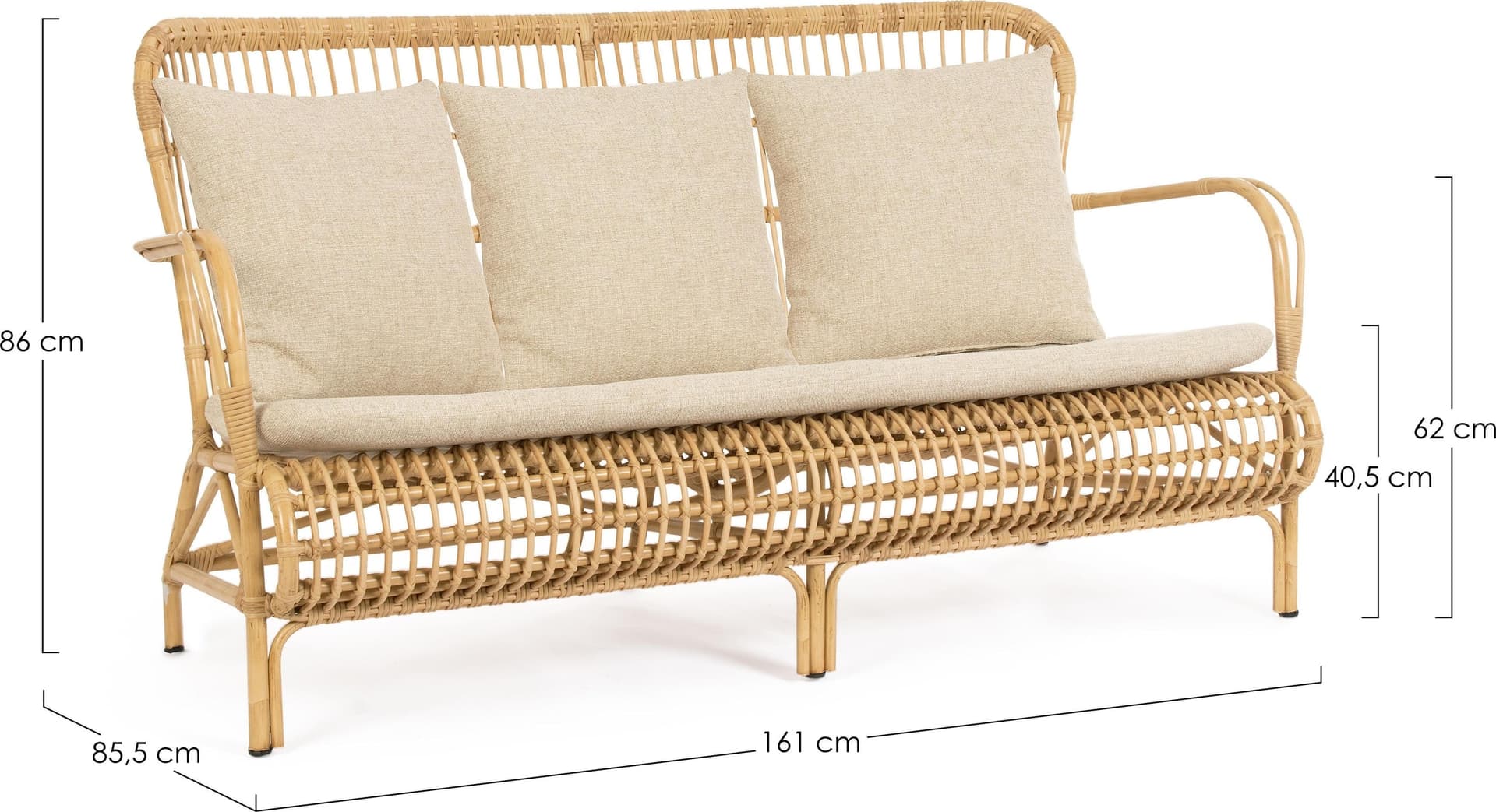 Divano a 2-3 posti con cuscino "Florisel" 161 cm in Set di mobili Decor Space - Altamura, commercioVirtuoso.it
