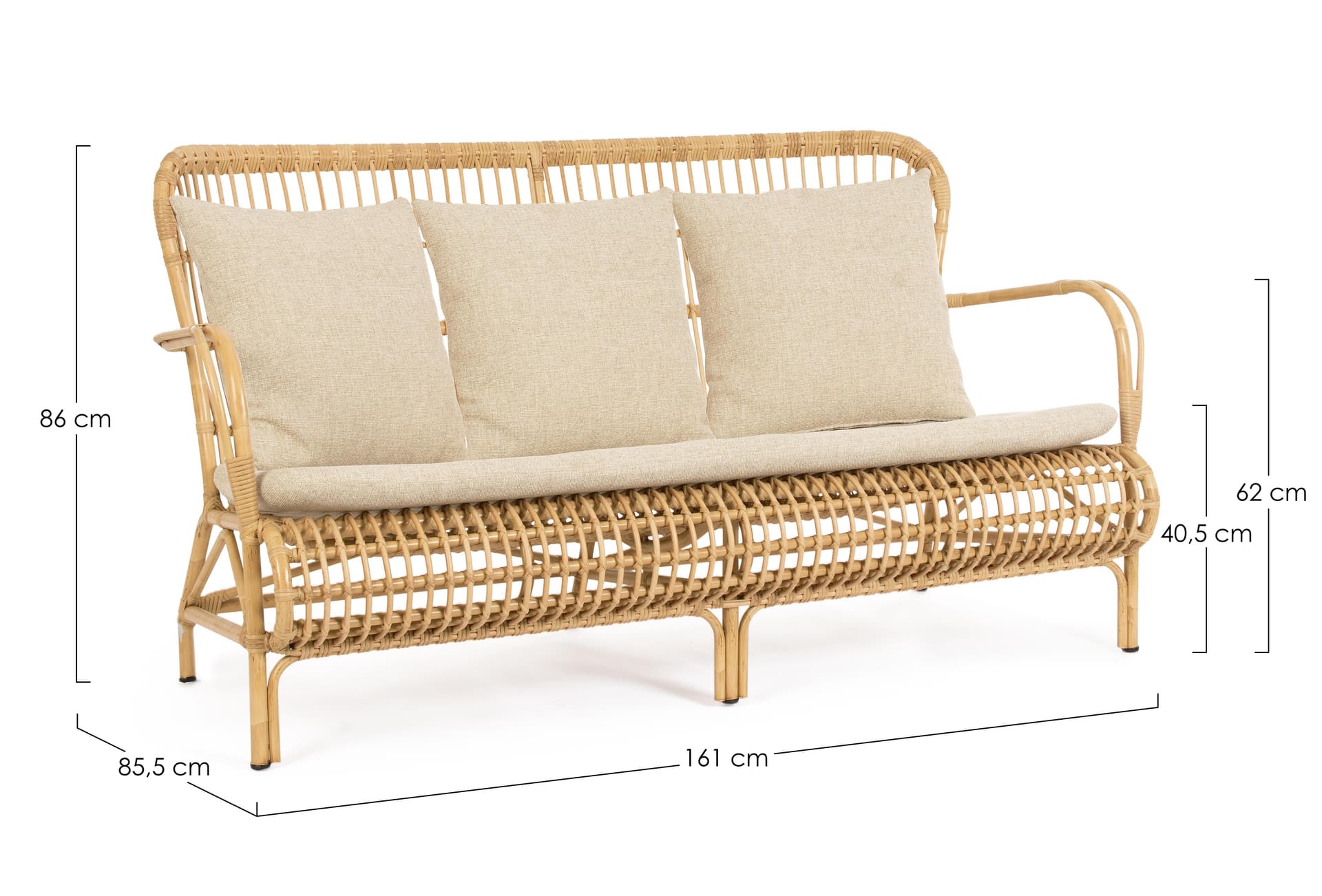 Divano a 2-3 posti con cuscino "Florisel" 161 cm in Set di mobili Decor Space - Altamura, commercioVirtuoso.it