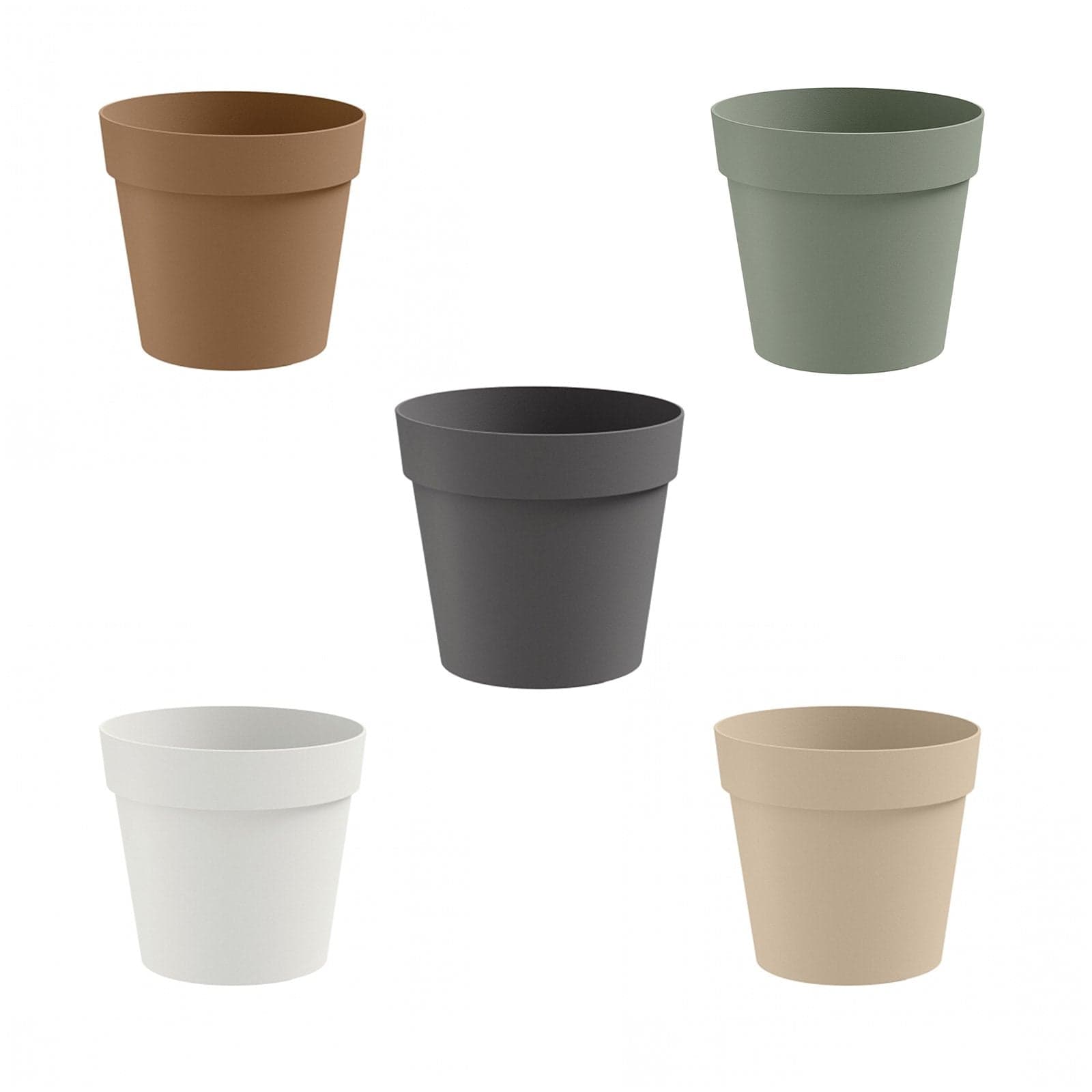 Vaso tondo in plastica "Cinqueterre" per fiori e piante in Vasi tradizionali Decor Space - Altamura, commercioVirtuoso.it