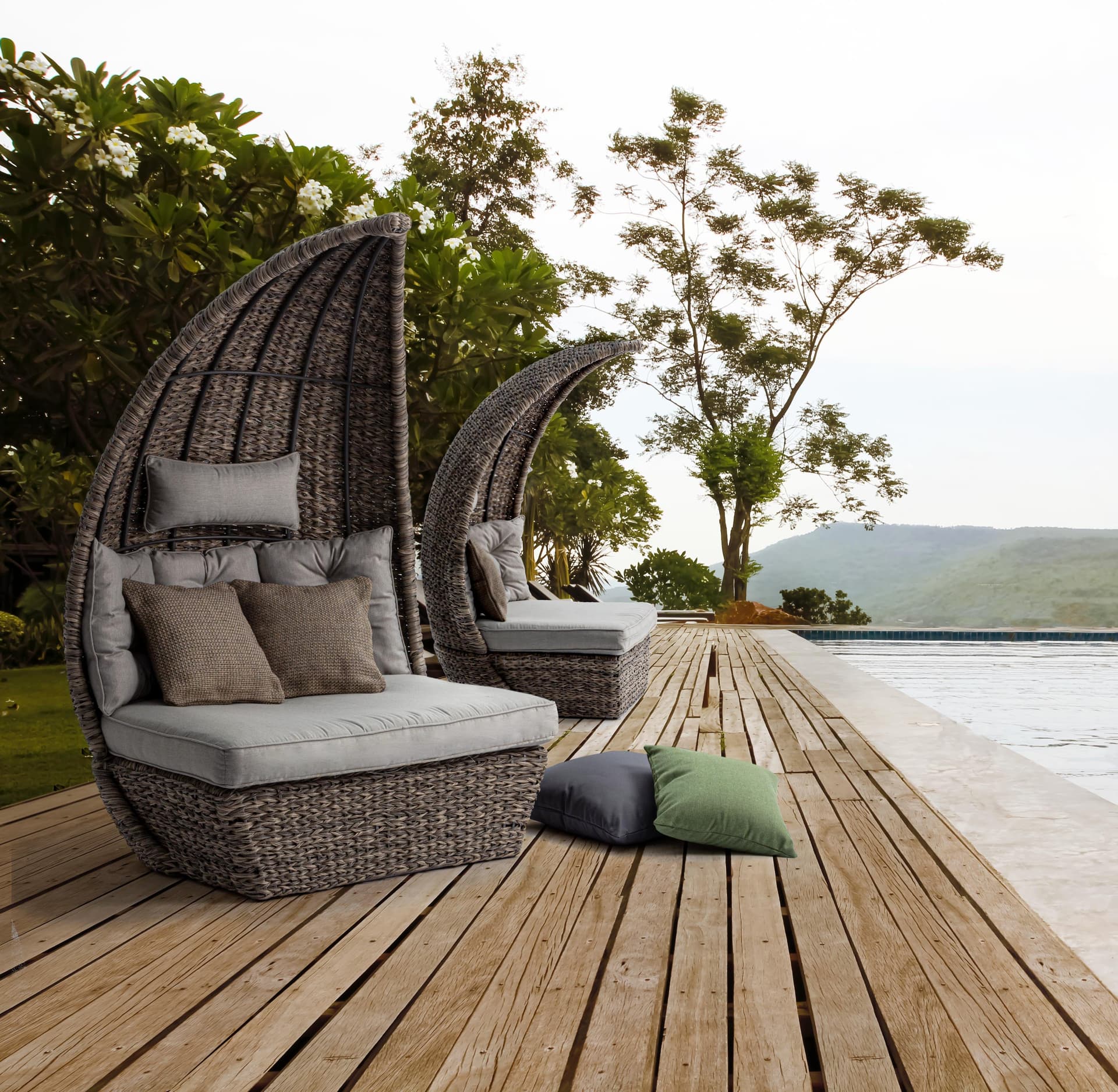Set da 2 poltrone con cuscino "Samui" 230 cm in Set di mobili Decor Space - Altamura, commercioVirtuoso.it