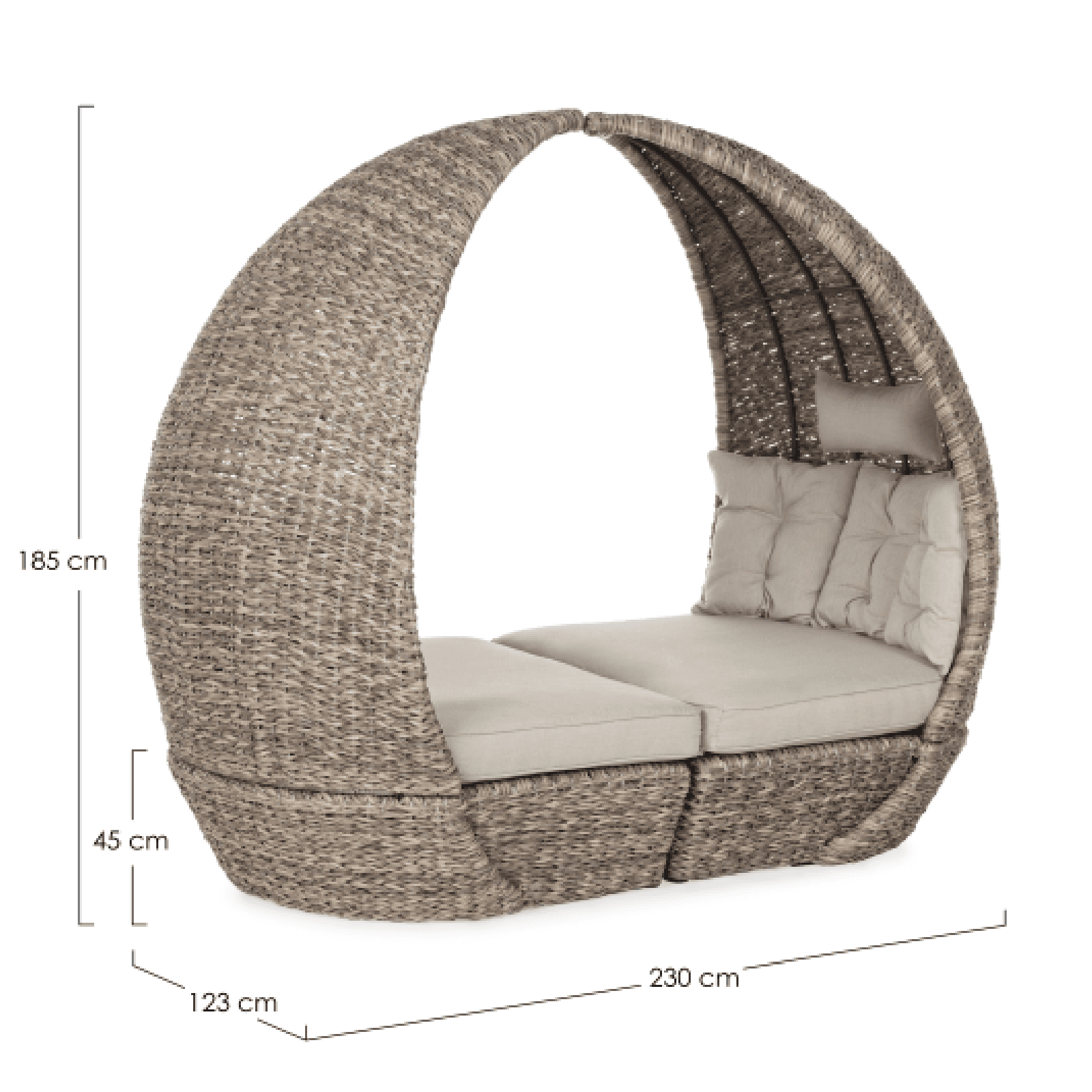 Set da 2 poltrone con cuscino "Samui" 230 cm in Set di mobili Decor Space - Altamura, commercioVirtuoso.it