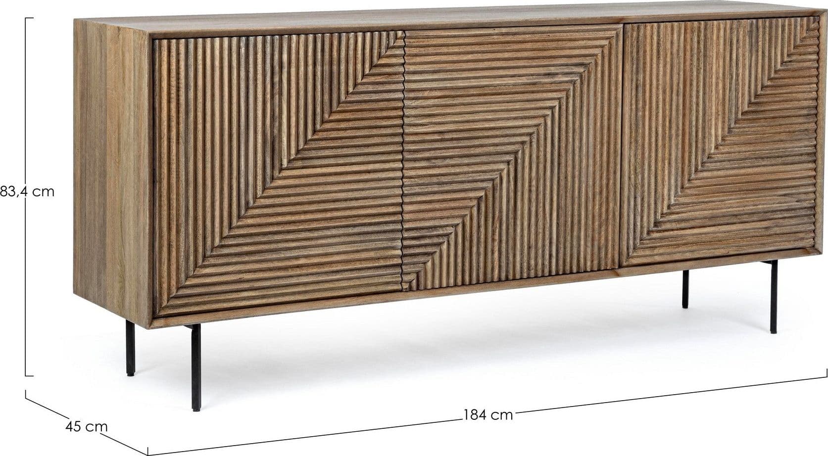 Credenza "Darsey" con struttura in legno di mango, mobile in stile moderno in Credenze Decor Space - Altamura, commercioVirtuoso.it