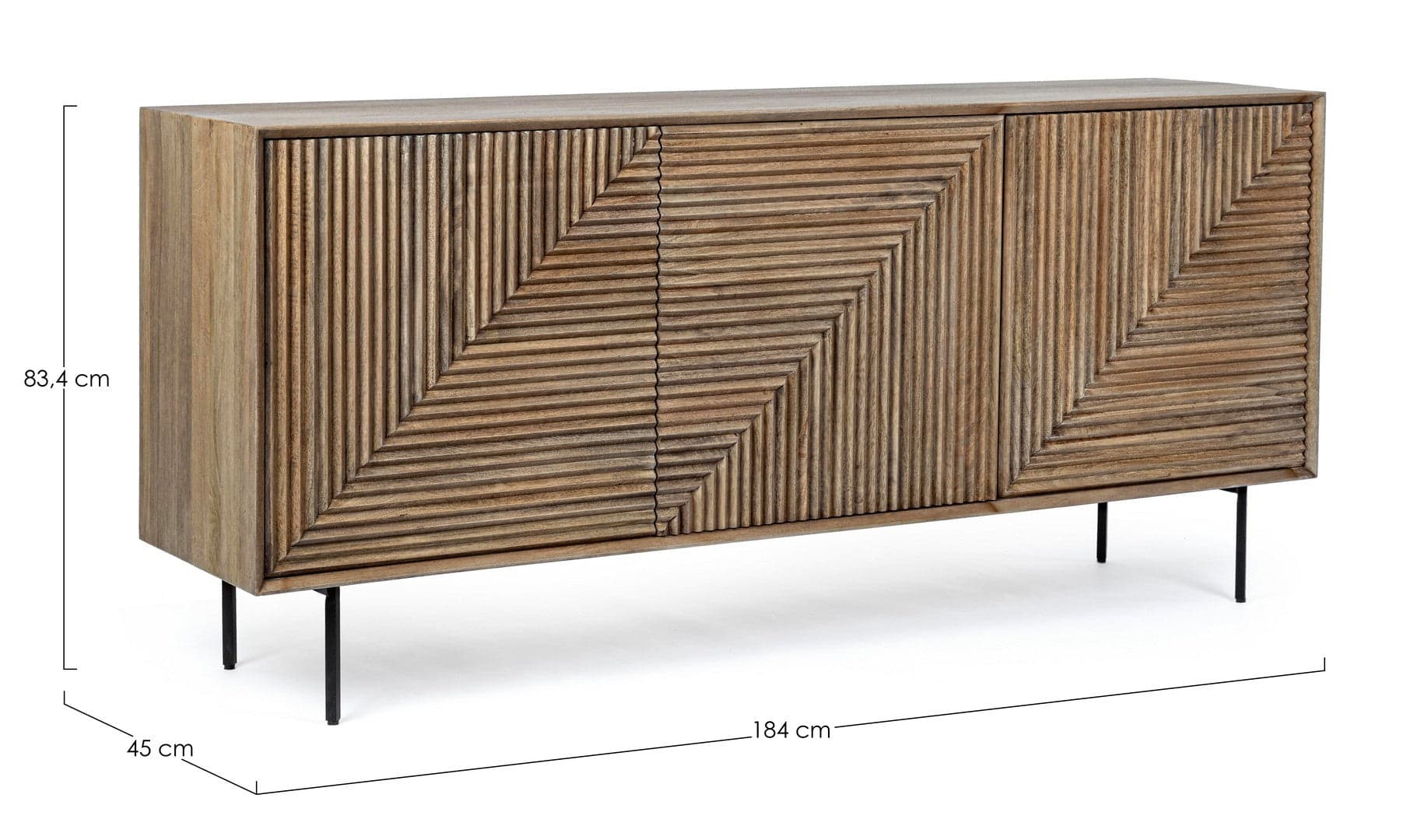 Credenza "Darsey" con struttura in legno di mango, mobile in stile moderno in Credenze Decor Space - Altamura, commercioVirtuoso.it