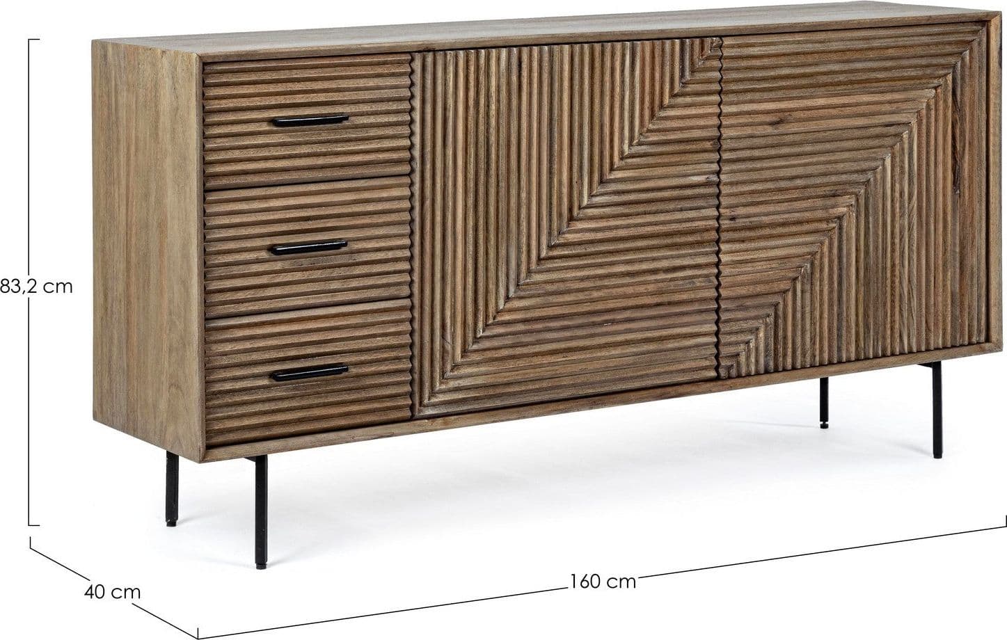 Credenza "Darsey" con struttura in legno di mango, mobile in stile moderno in Credenze Decor Space - Altamura, commercioVirtuoso.it
