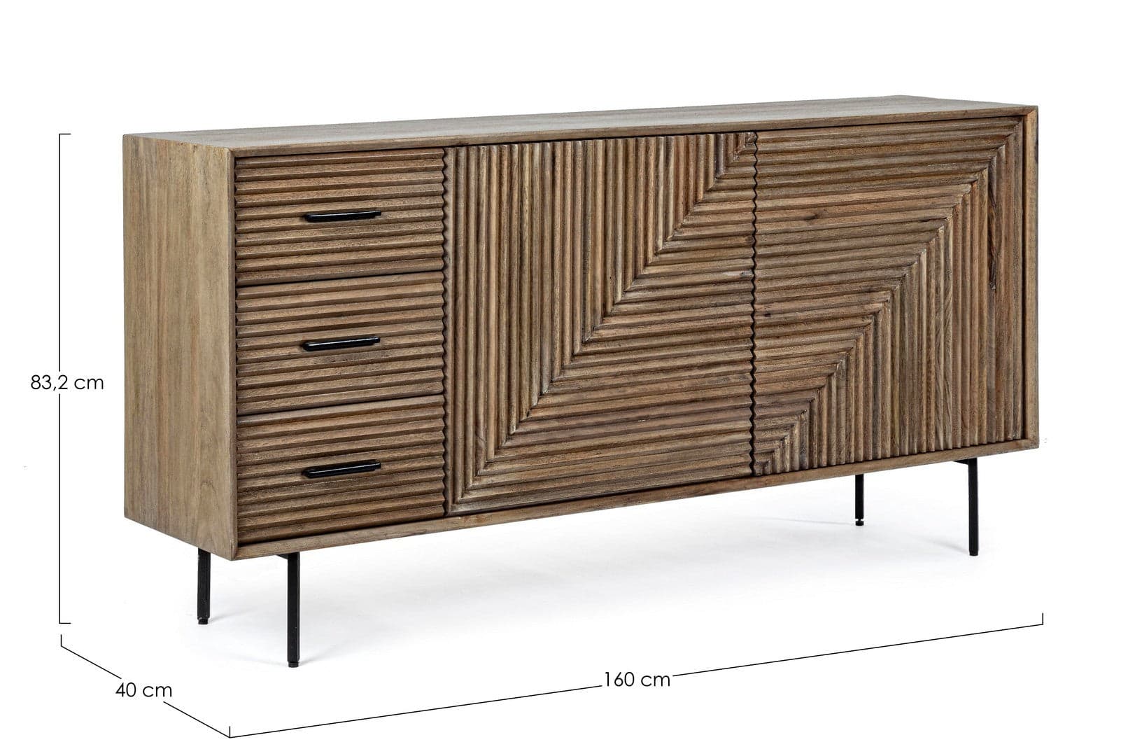Credenza "Darsey" con struttura in legno di mango, mobile in stile moderno in Credenze Decor Space - Altamura, commercioVirtuoso.it