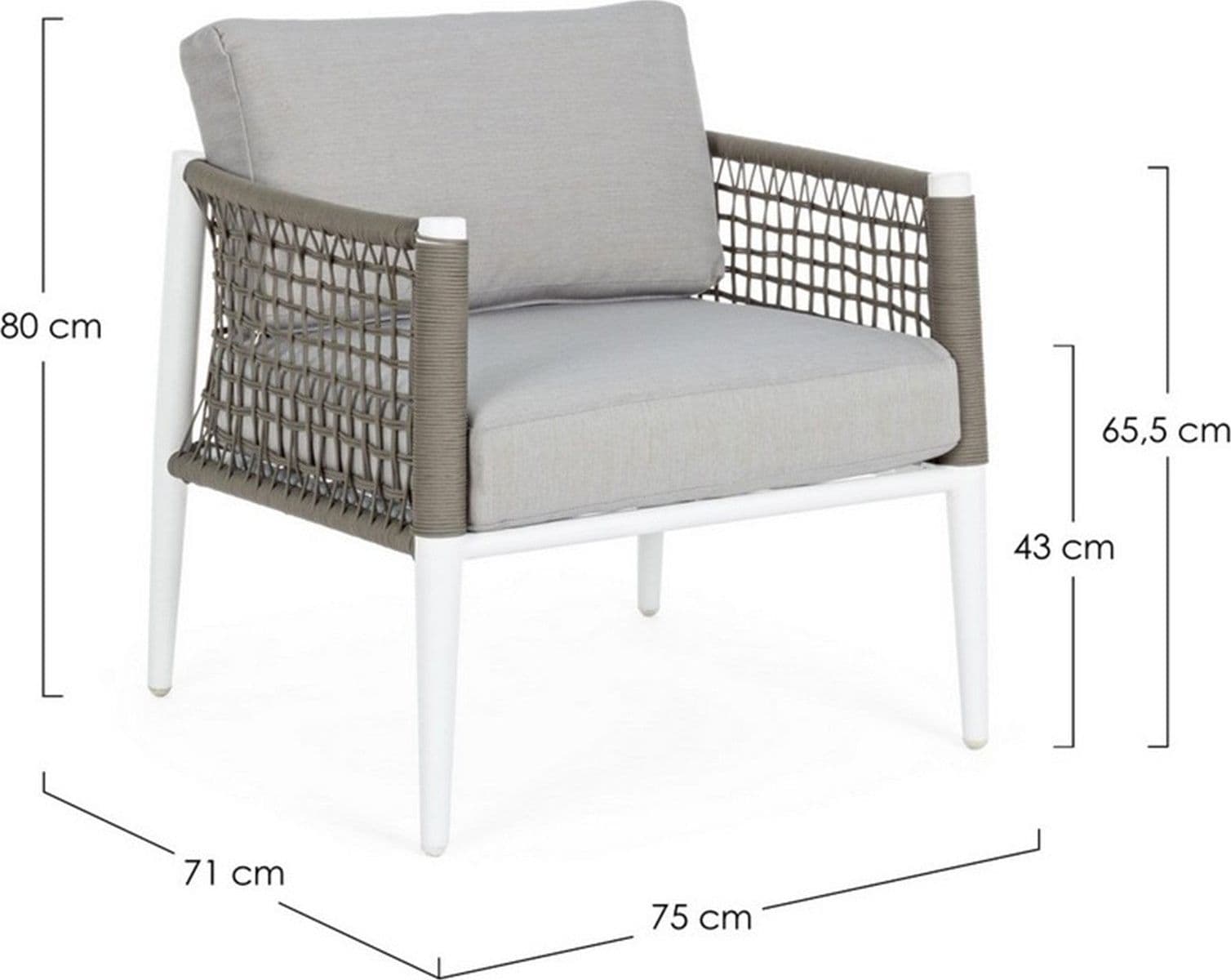 Salottino da giardino "Calypso" in alluminio in corda sintetica per esterno in Set di mobili Decor Space - Altamura, commercioVirtuoso.it