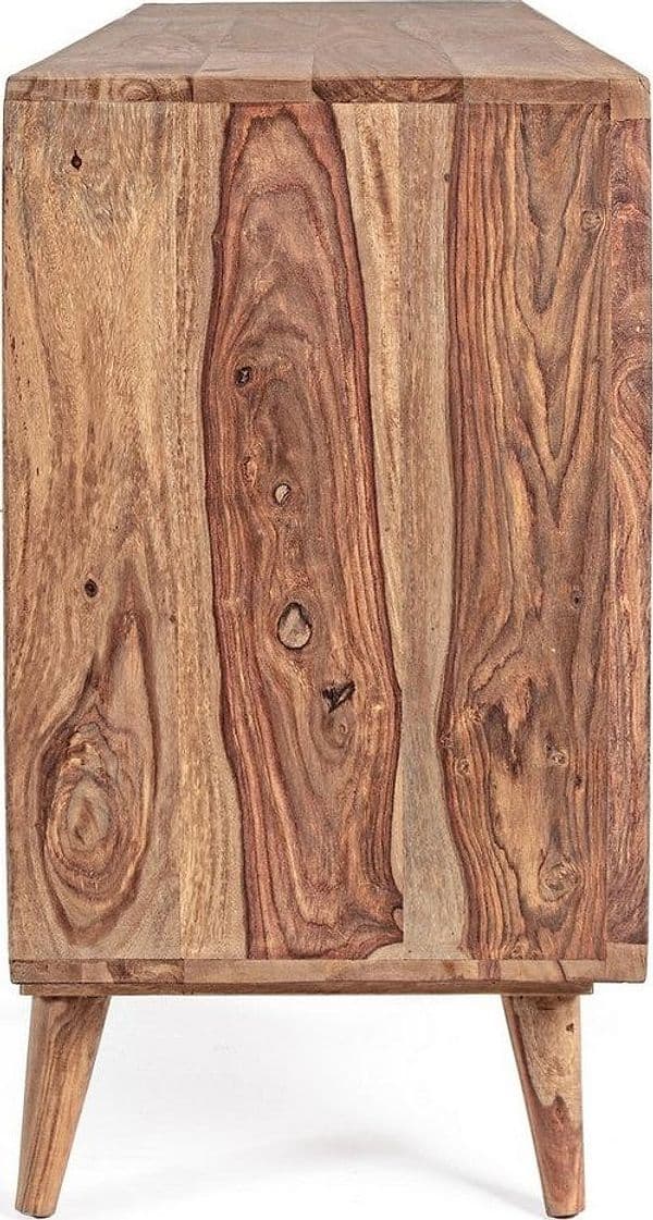 Credenza "Kant" con struttura e gambe in legno Sheesham, mobile in stile vintage - 24