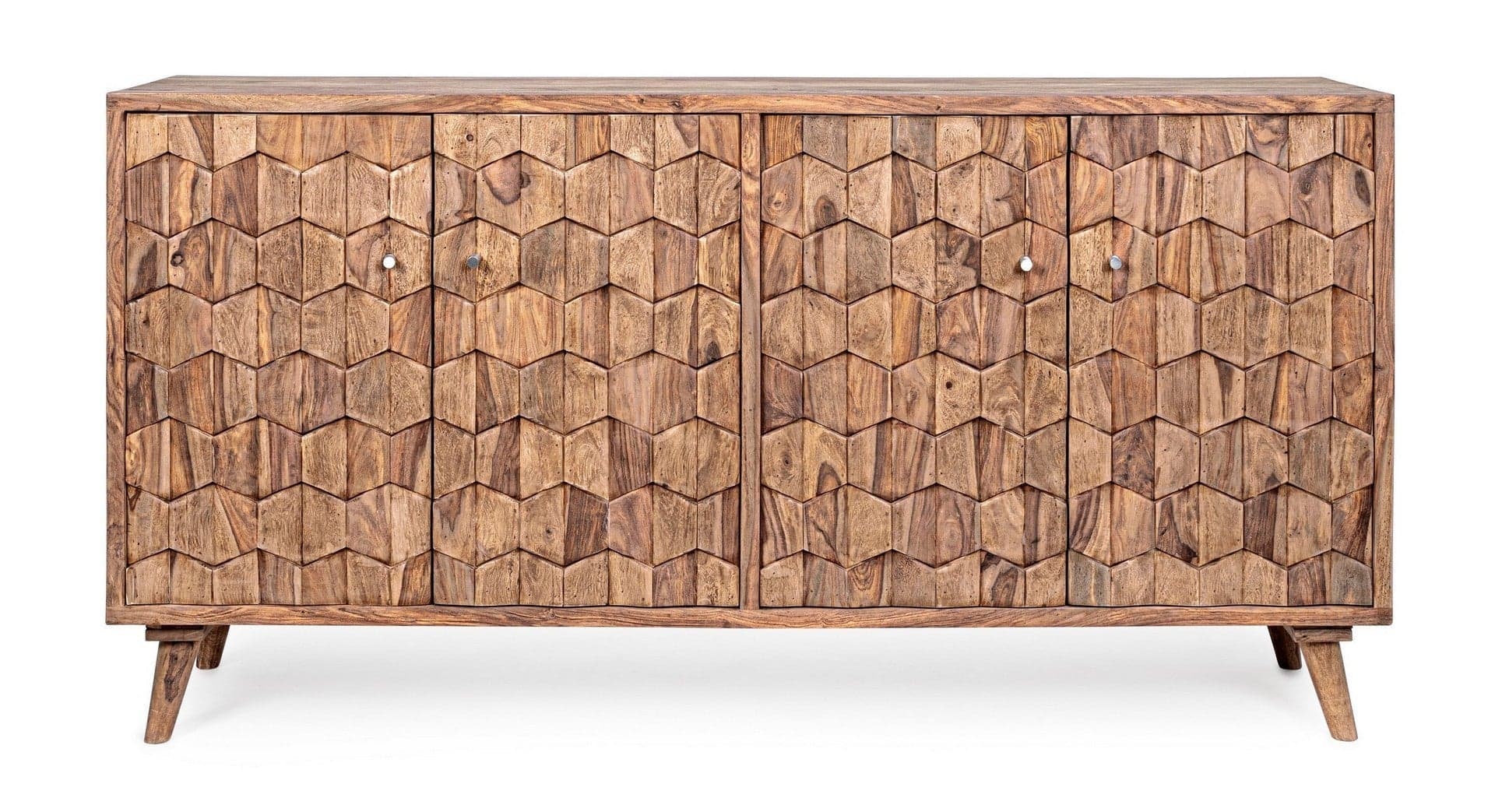 Credenza "Kant" con struttura e gambe in legno Sheesham, mobile in stile vintage in Credenze Decor Space - Altamura, commercioVirtuoso.it