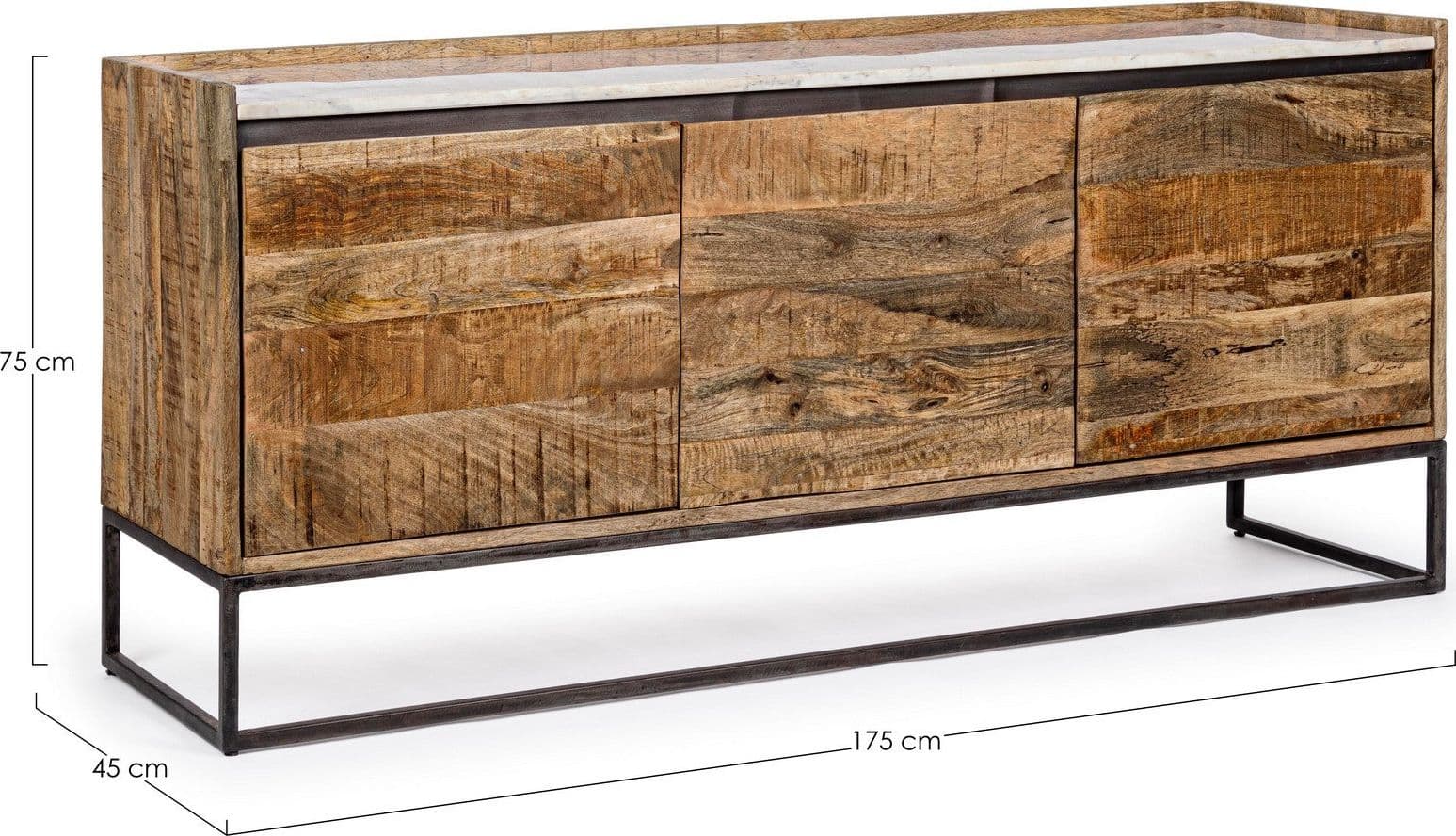 Credenza "Lambeth" con struttura in legno mango, mobile in stile moderno in Credenze Decor Space - Altamura, commercioVirtuoso.it