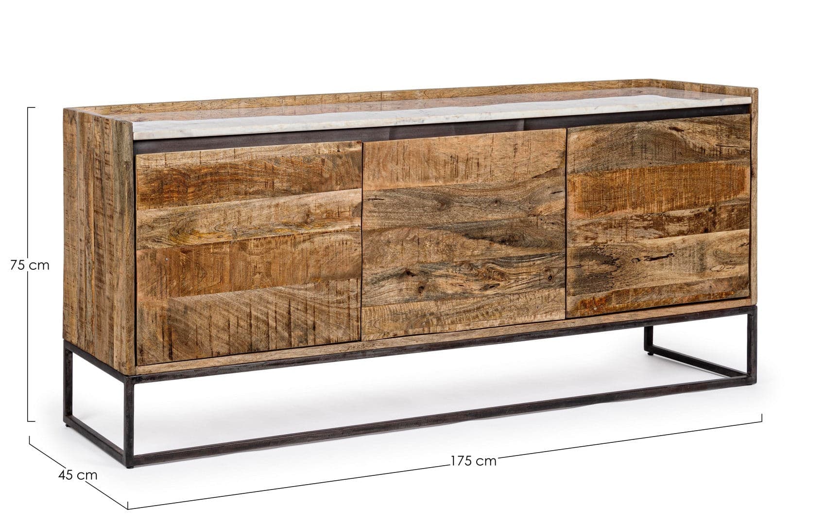Credenza "Lambeth" con struttura in legno mango, mobile in stile moderno in Credenze Decor Space - Altamura, commercioVirtuoso.it
