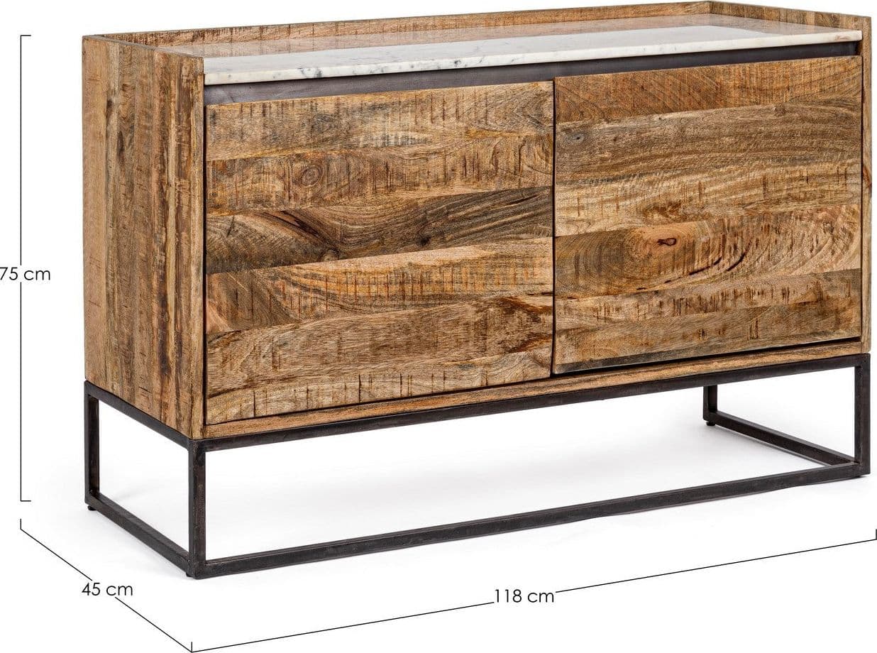 Credenza "Lambeth" con struttura in legno mango, mobile in stile moderno in Credenze Decor Space - Altamura, commercioVirtuoso.it