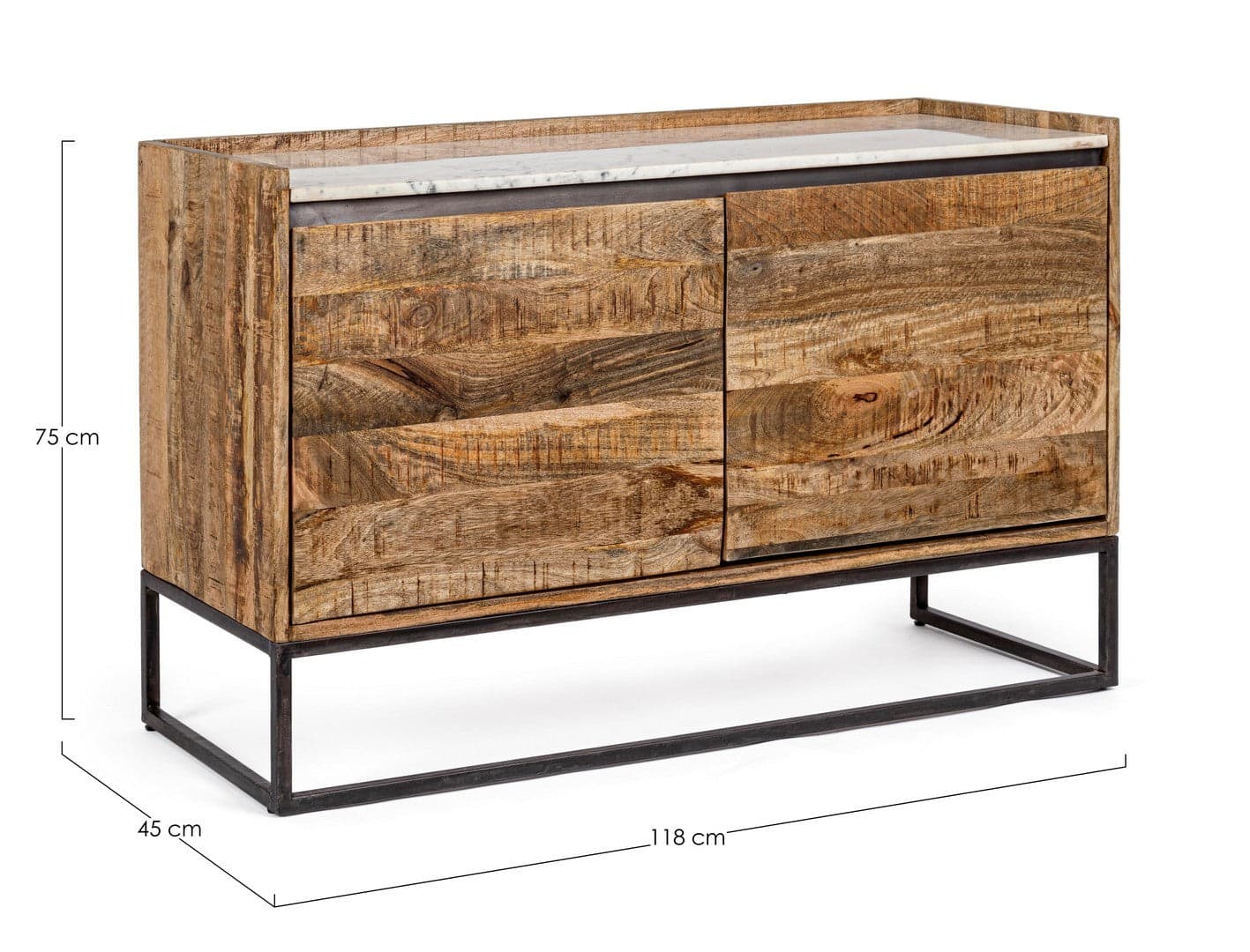 Credenza "Lambeth" con struttura in legno mango, mobile in stile moderno in Credenze Decor Space - Altamura, commercioVirtuoso.it