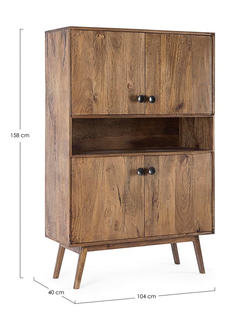 Credenza "Sylvester" con struttura e gambe in legno di mango, mobile in stile vintage in Credenze Decor Space - Altamura, commercioVirtuoso.it