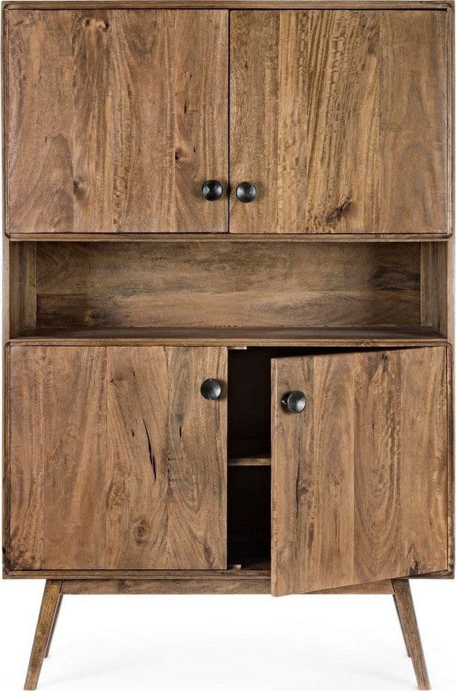 Credenza "Sylvester" con struttura e gambe in legno di mango, mobile in stile vintage in Credenze Decor Space - Altamura, commercioVirtuoso.it