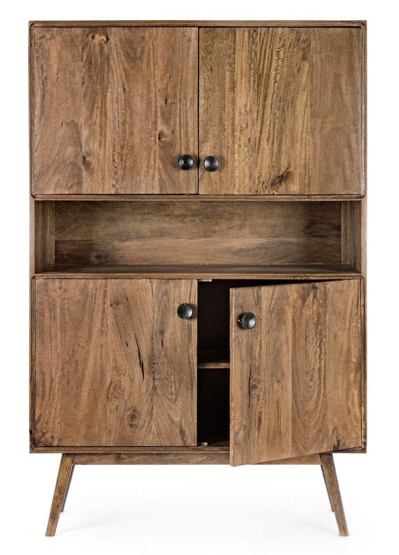 Credenza "Sylvester" con struttura e gambe in legno di mango, mobile in stile vintage in Credenze Decor Space - Altamura, commercioVirtuoso.it