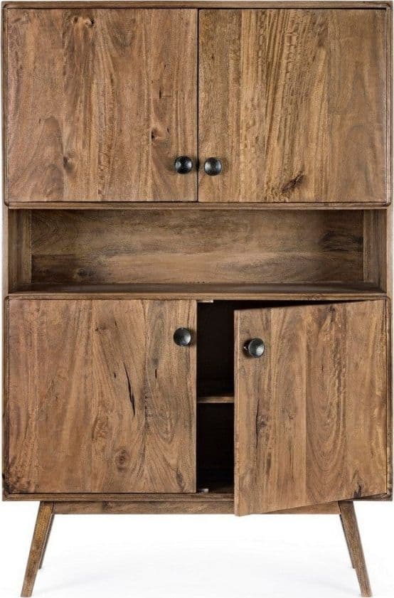 Credenza "Sylvester" con struttura e gambe in legno di mango, mobile in stile vintage in Credenze Decor Space - Altamura, commercioVirtuoso.it