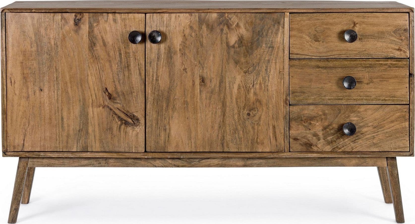 Credenza "Sylvester" con struttura e gambe in legno di mango, mobile in stile vintage in Credenze Decor Space - Altamura, commercioVirtuoso.it