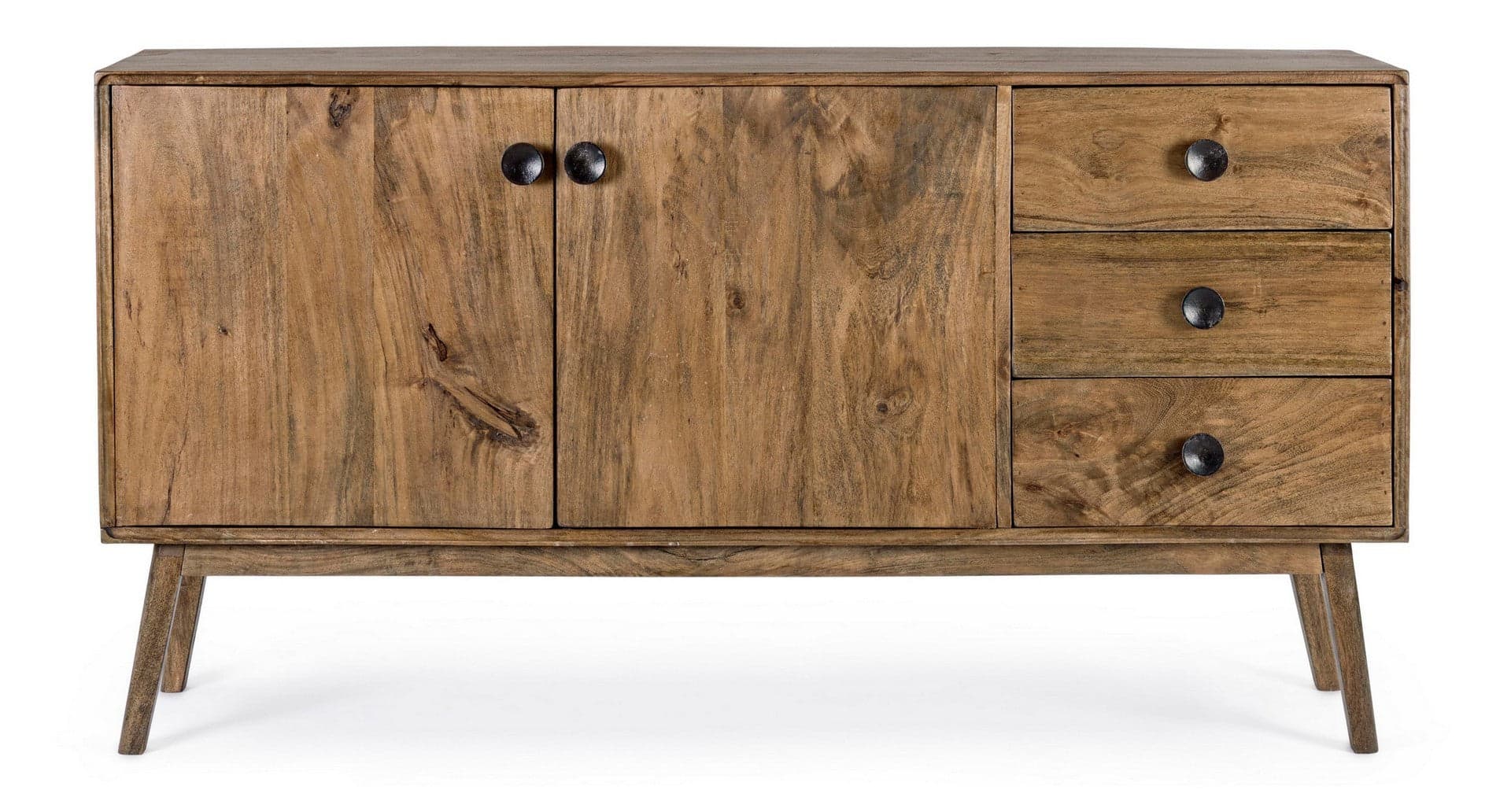 Credenza "Sylvester" con struttura e gambe in legno di mango, mobile in stile vintage in Credenze Decor Space - Altamura, commercioVirtuoso.it
