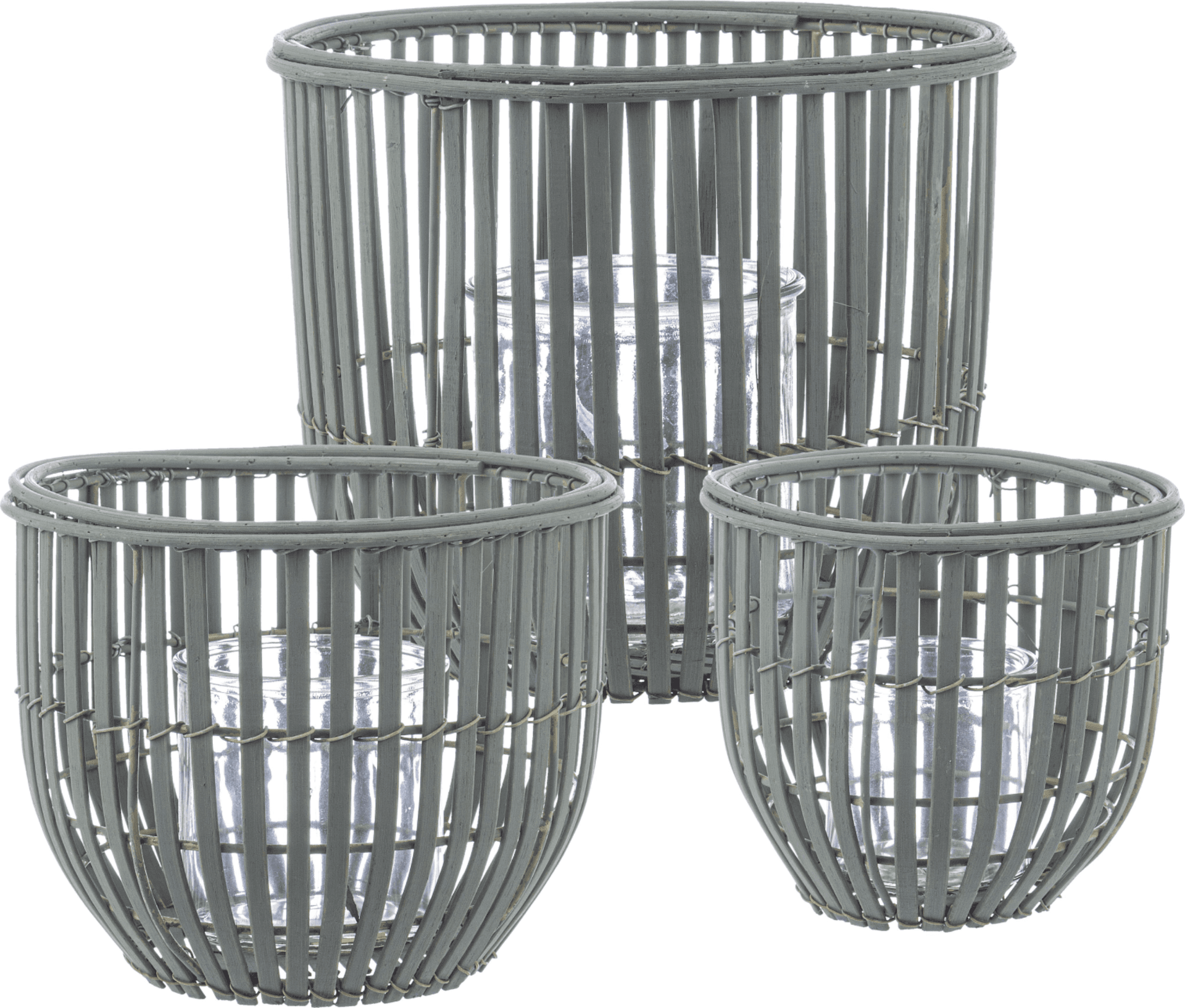 set 3 Porta candela  kenzie to verde fatto con materiale in Legno di bamboo in Portalumini Decor Space - Altamura, commercioVirtuoso.it