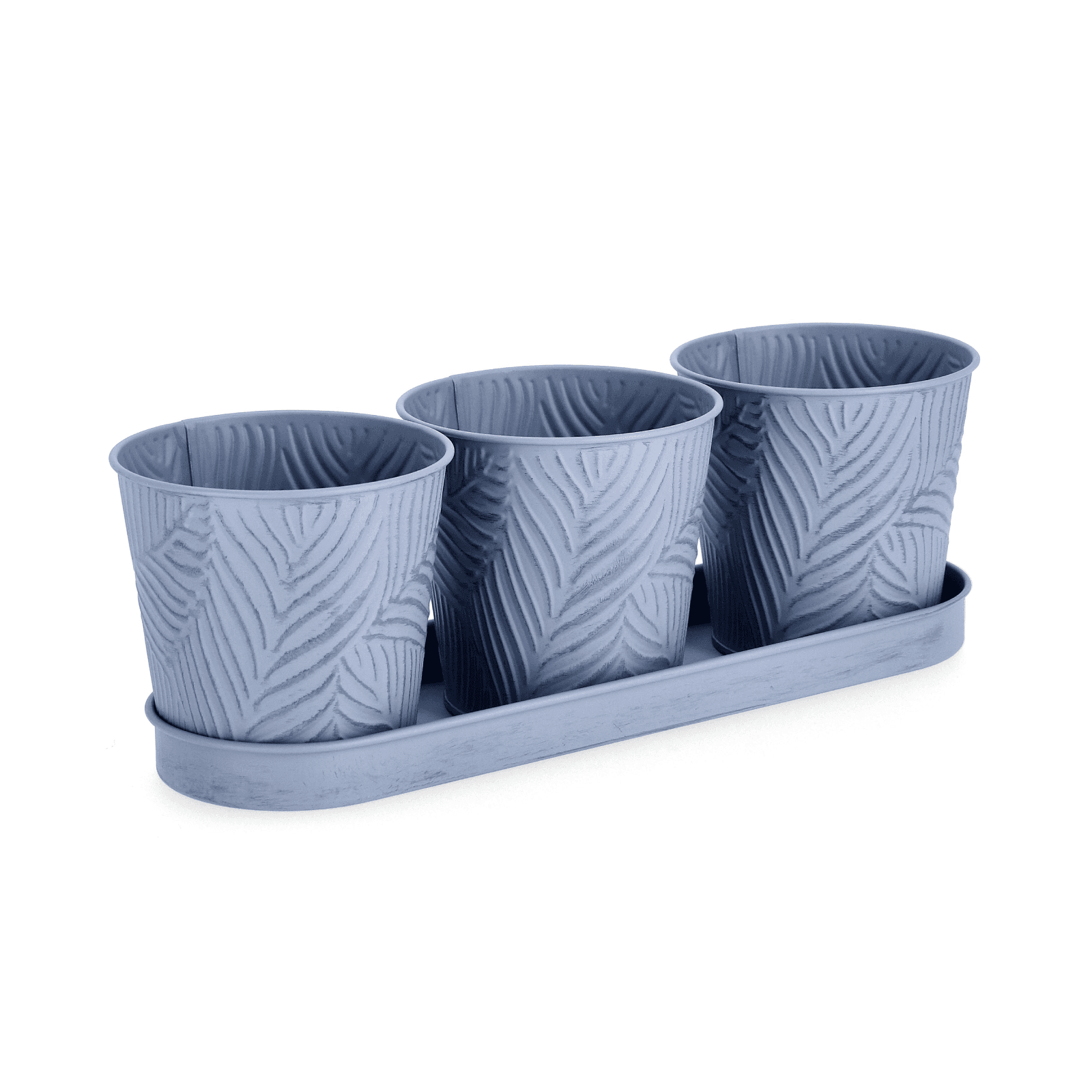 Set3 vaso benji in metallo galvanizzato vassoio 33 x 11 x h 10,6 cm in Vasi tradizionali Decor Space - Altamura, commercioVirtuoso.it