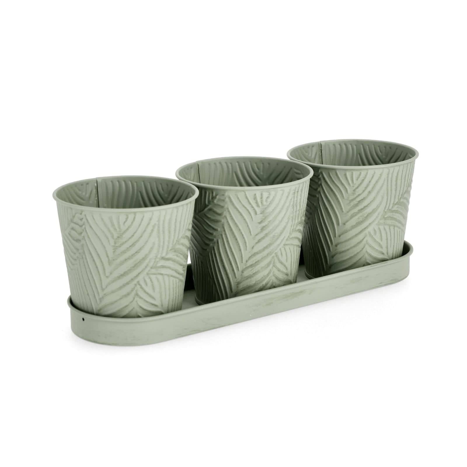 Set3 vaso benji in metallo galvanizzato vassoio 33 x 11 x h 10,6 cm in Vasi tradizionali Decor Space - Altamura, commercioVirtuoso.it