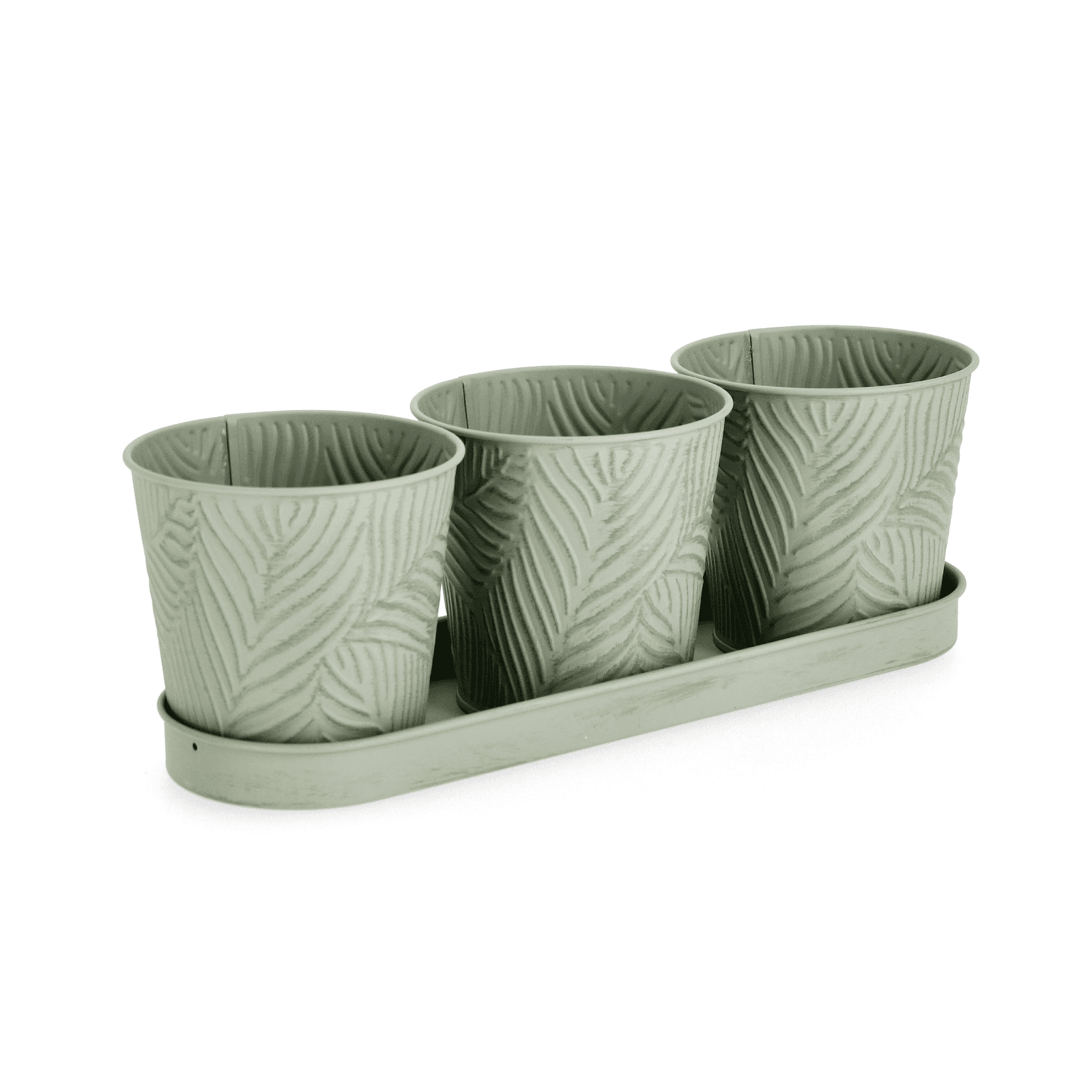 Set3 vaso benji in metallo galvanizzato vassoio 33 x 11 x h 10,6 cm in Vasi tradizionali Decor Space - Altamura, commercioVirtuoso.it