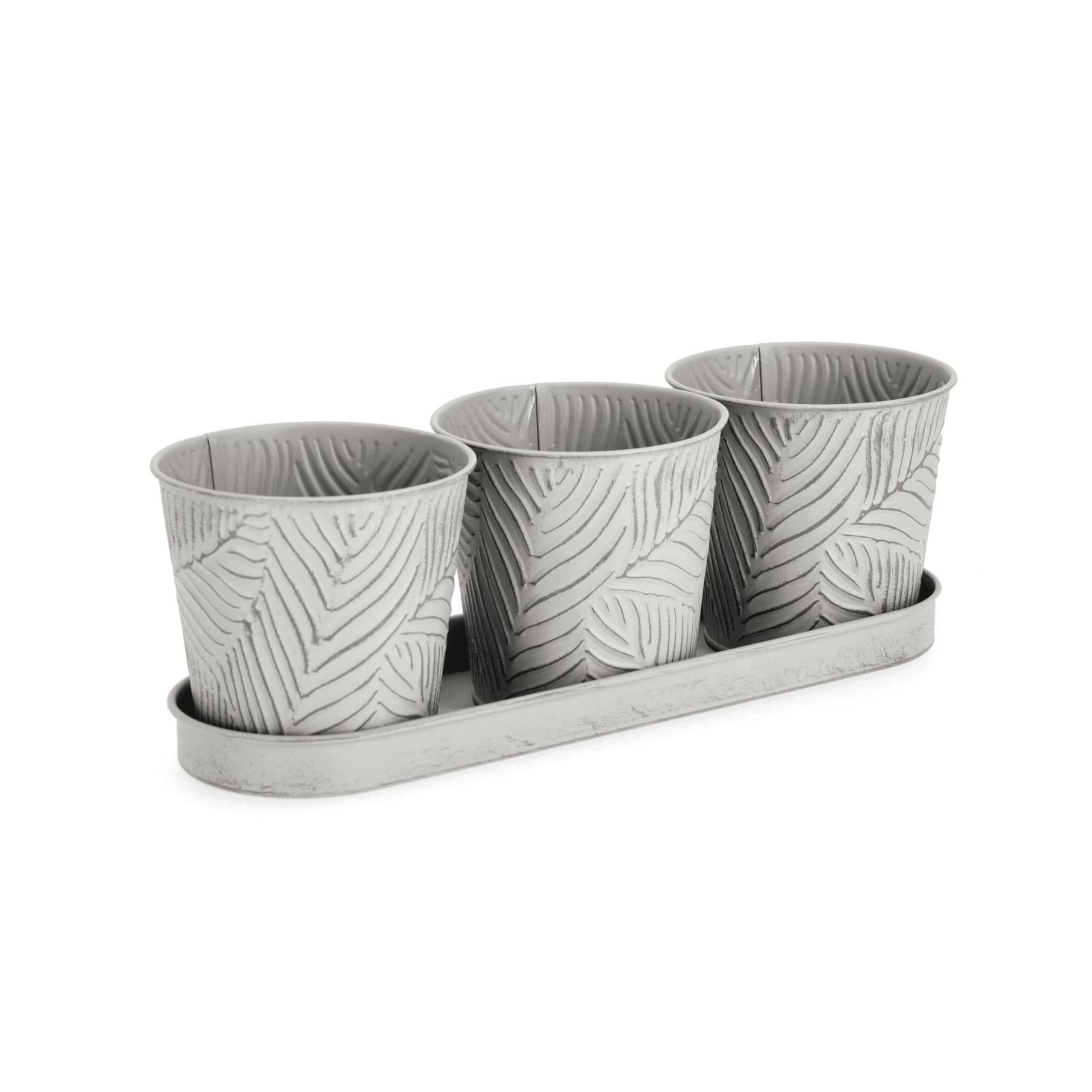 Set3 vaso benji in metallo galvanizzato vassoio 33 x 11 x h 10,6 cm in Vasi tradizionali Decor Space - Altamura, commercioVirtuoso.it