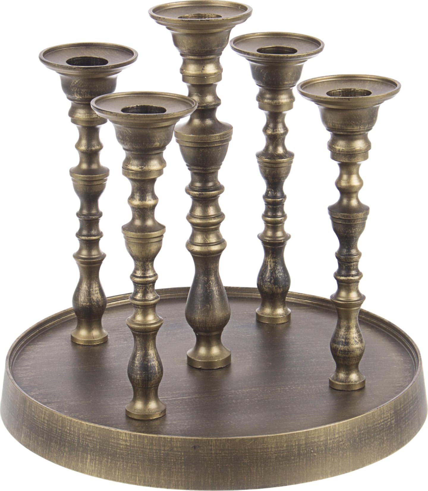 candelabro kylie con 5 fiamme in 2 colorazioni con base h 22 cm