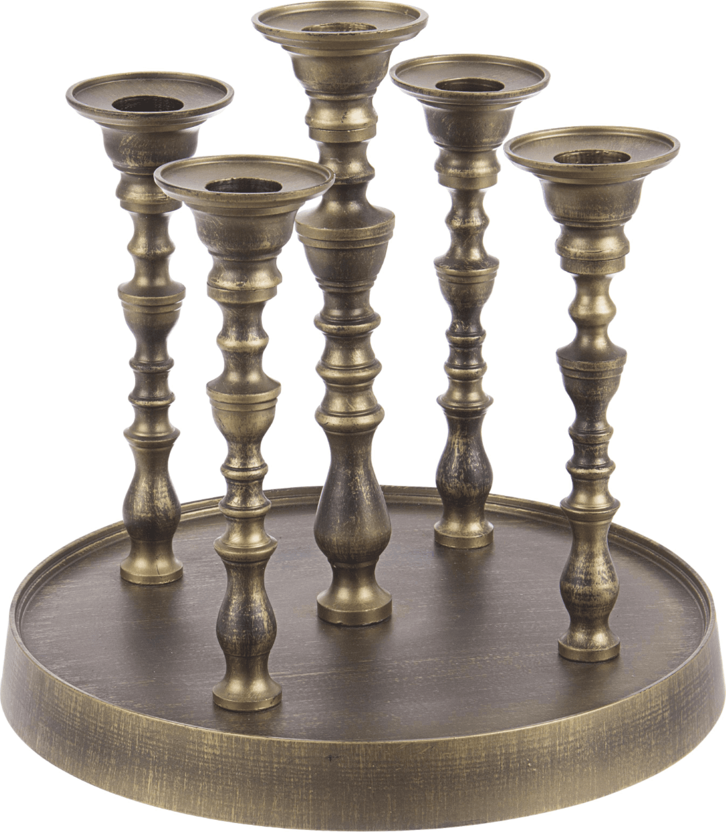 candelabro kylie con 5 fiamme in 2 colorazioni con base h 22 cm