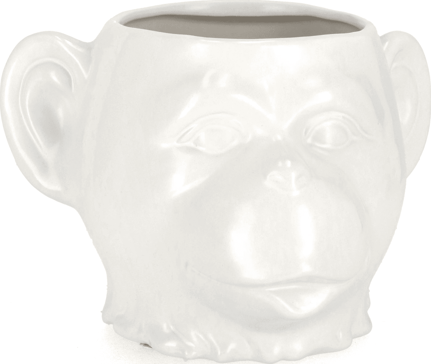 Vaso jaiden scimmia  di colore bianco e marrone, dolomiti per uso interno ed esterno 25 x 23,3 x h 16,5cm in Vasi tradizionali Decor Space - Altamura, commercioVirtuoso.it