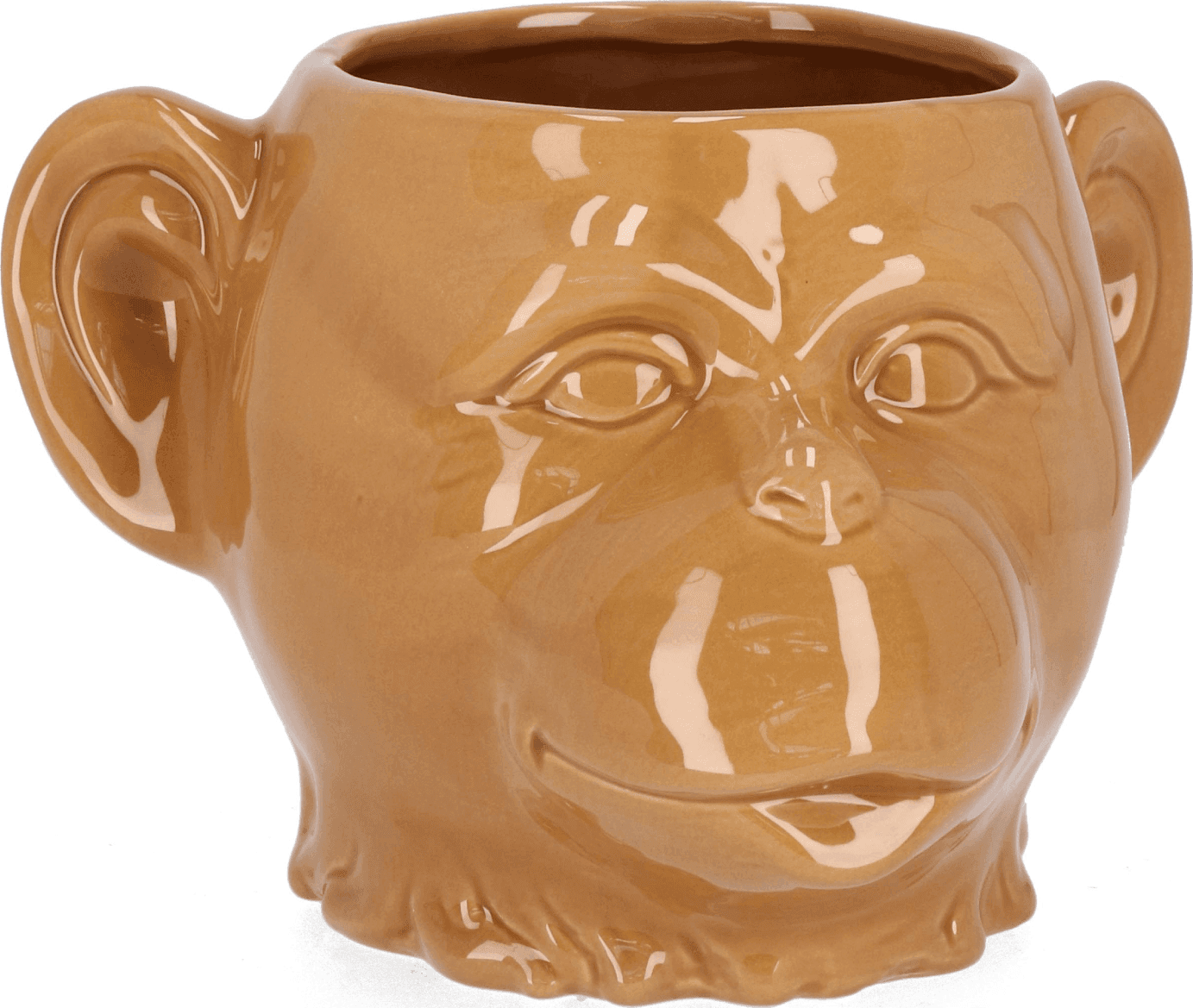 Vaso jaiden scimmia  di colore bianco e marrone, dolomiti per uso interno ed esterno 25 x 23,3 x h 16,5cm in Vasi tradizionali Decor Space - Altamura, commercioVirtuoso.it
