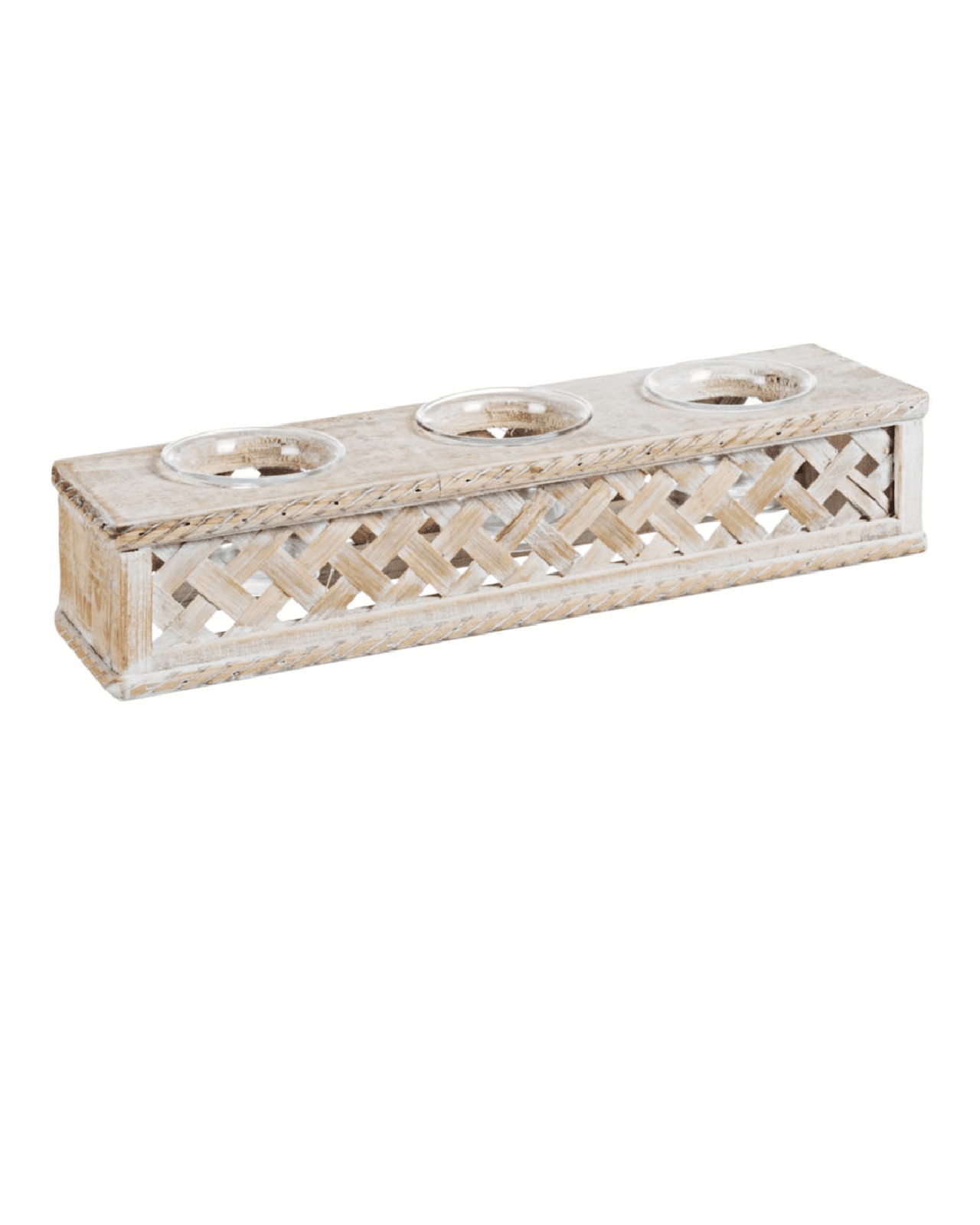 Porta candela intrex in 2 tipi  di formati sia da 3 che da 4 pezzi , prodotto realizzato con  bambù, legno di abete e vetro in Portalumini Decor Space - Altamura, commercioVirtuoso.it