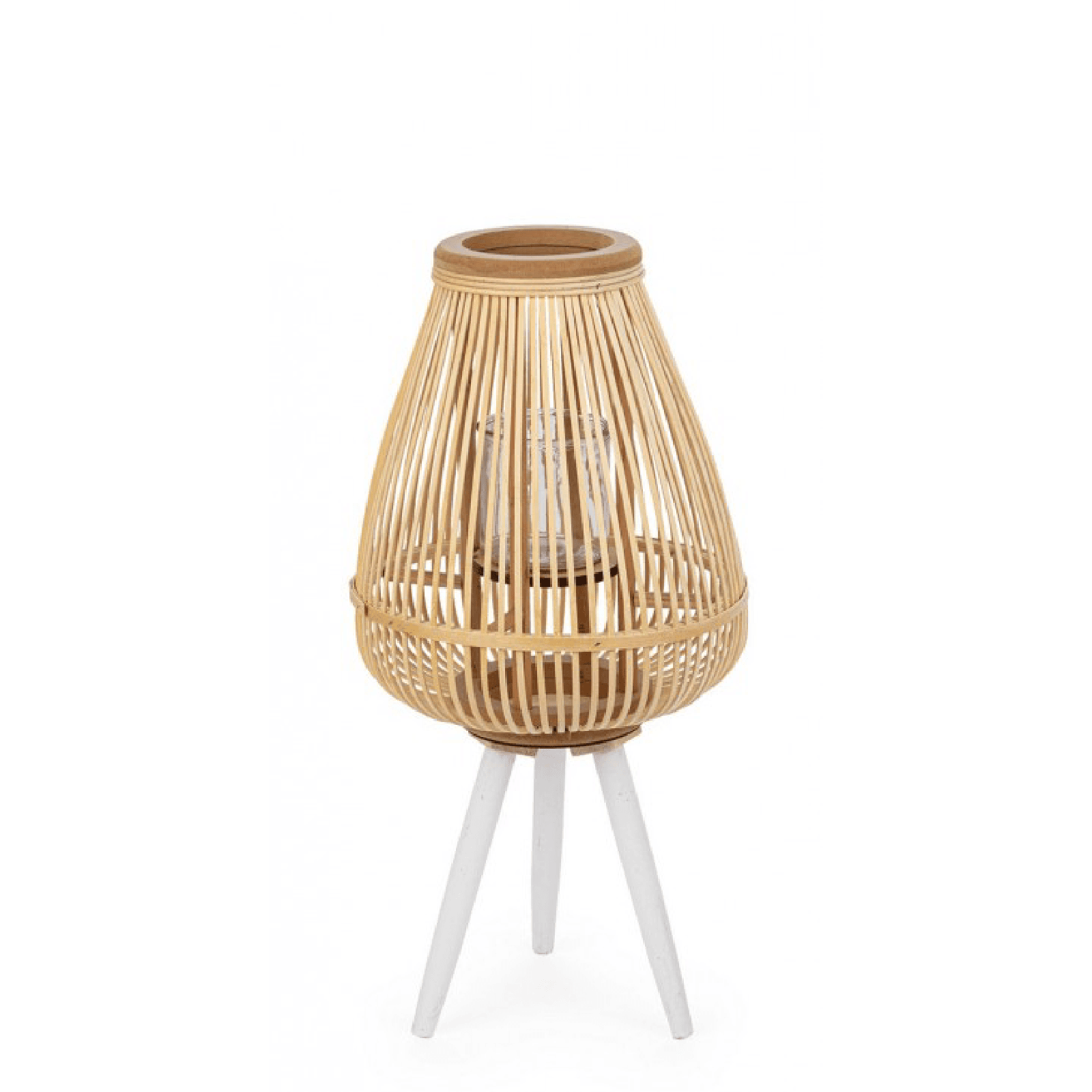 Lanterna tre piedi Ninette legno di bamboo e vetro da esterno in Lanterne Decor Space - Altamura, commercioVirtuoso.it