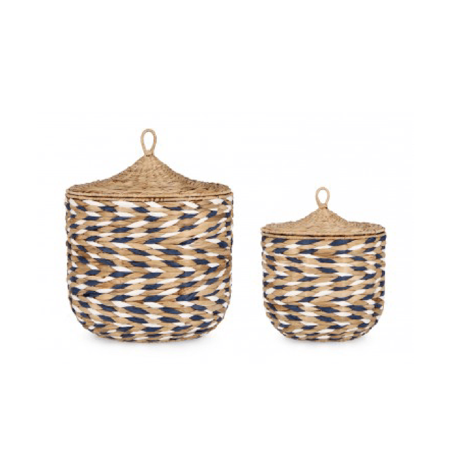 Set 2 cesta con coperchio Namibia tonda da esterno in Ceste per la biancheria Decor Space - Altamura, commercioVirtuoso.it