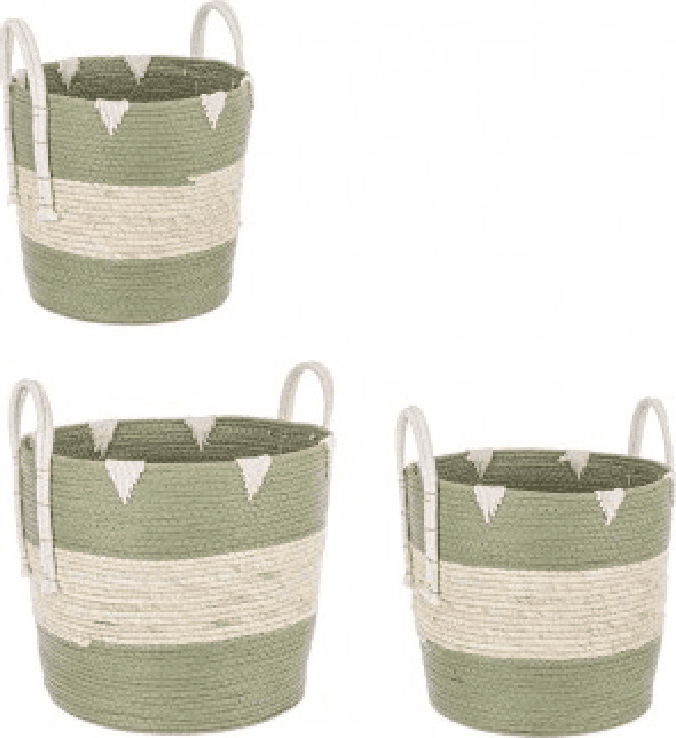 Set 3 ceste Thelma con carta e cotone da esterno in Cestini da scaffale Decor Space - Altamura, commercioVirtuoso.it