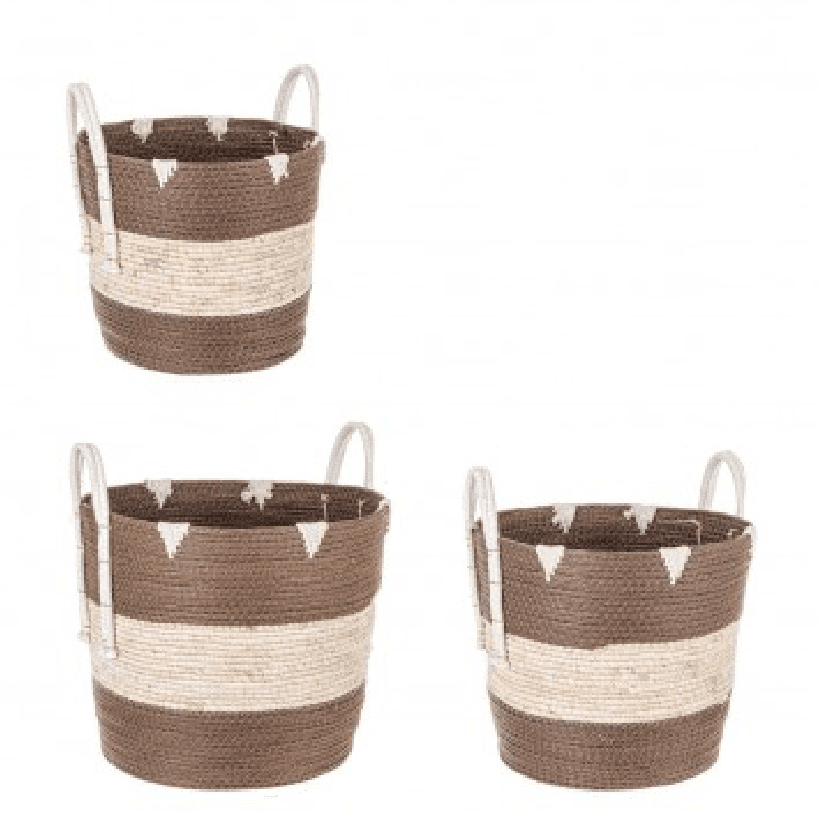 Set 3 ceste Thelma con carta e cotone da esterno in Cestini da scaffale Decor Space - Altamura, commercioVirtuoso.it