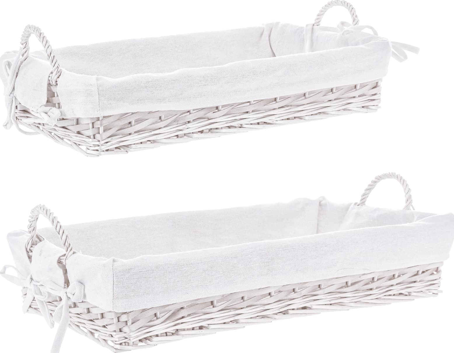Set vassoio alesha rettangolare realizzato in vimini e trucioli, con rivestimento 100% in cotone in Vassoi da portata Decor Space - Altamura, commercioVirtuoso.it