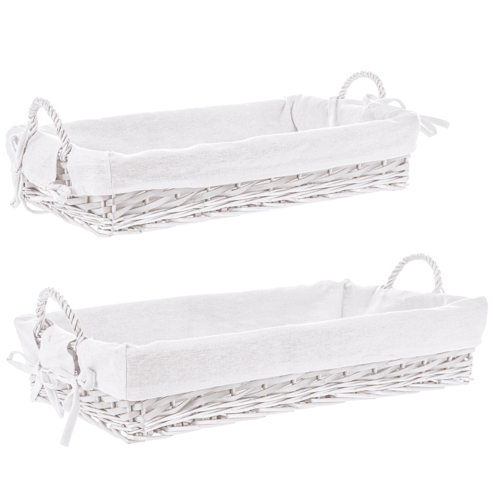 Set vassoio alesha rettangolare realizzato in vimini e trucioli, con rivestimento 100% in cotone in Vassoi da portata Decor Space - Altamura, commercioVirtuoso.it