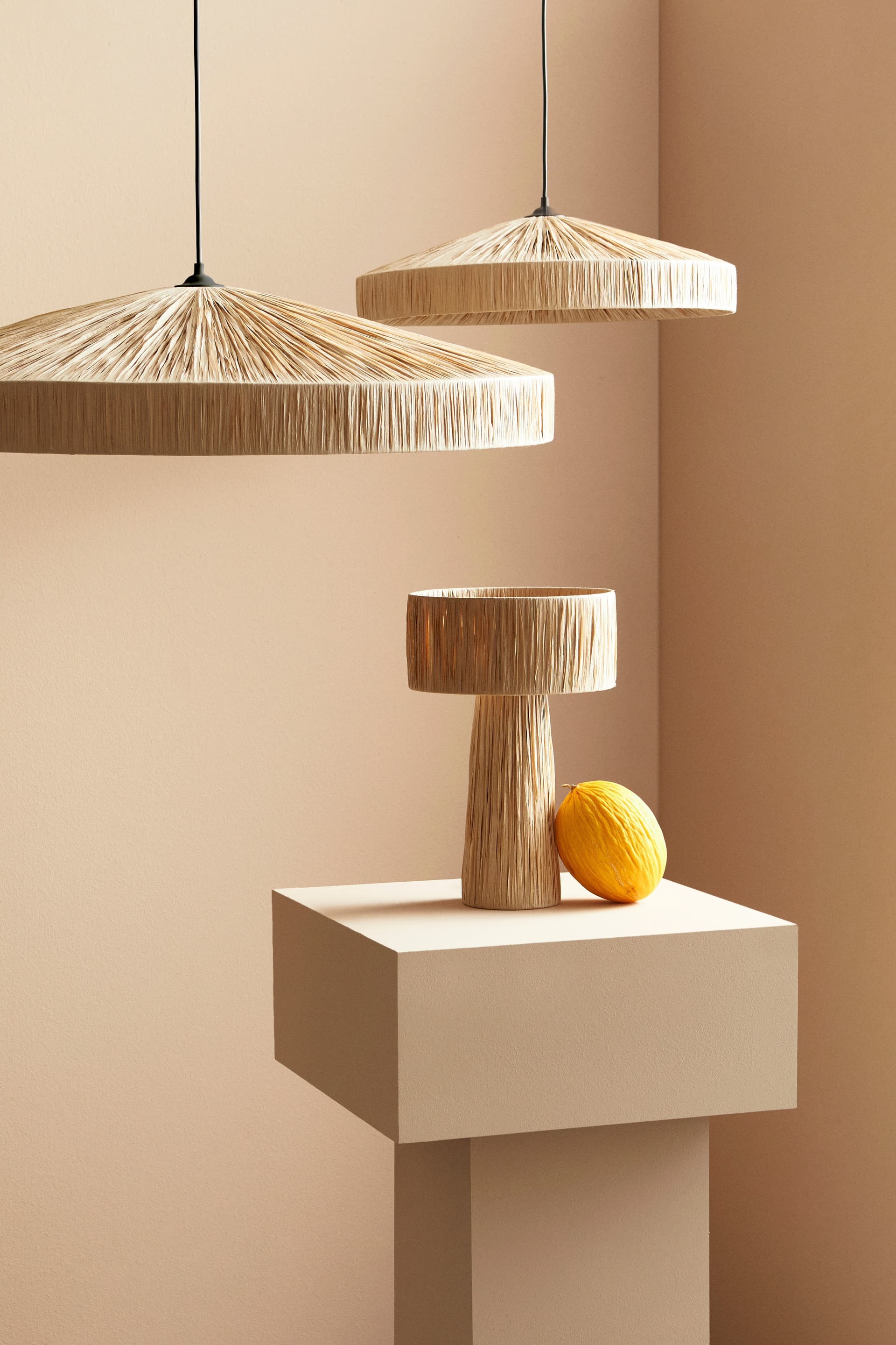 Lampadario "Kanda" in rafia e metallo in Lampade a sospensione Decor Space - Altamura, commercioVirtuoso.it