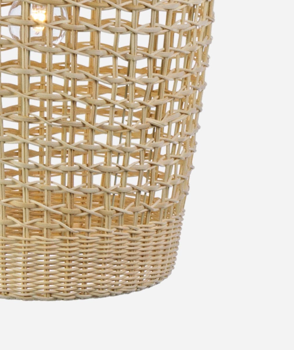 Lampadario "Suez Svas" in acciaio e rattan d 31 cm in Lampade a sospensione Decor Space - Altamura, commercioVirtuoso.it