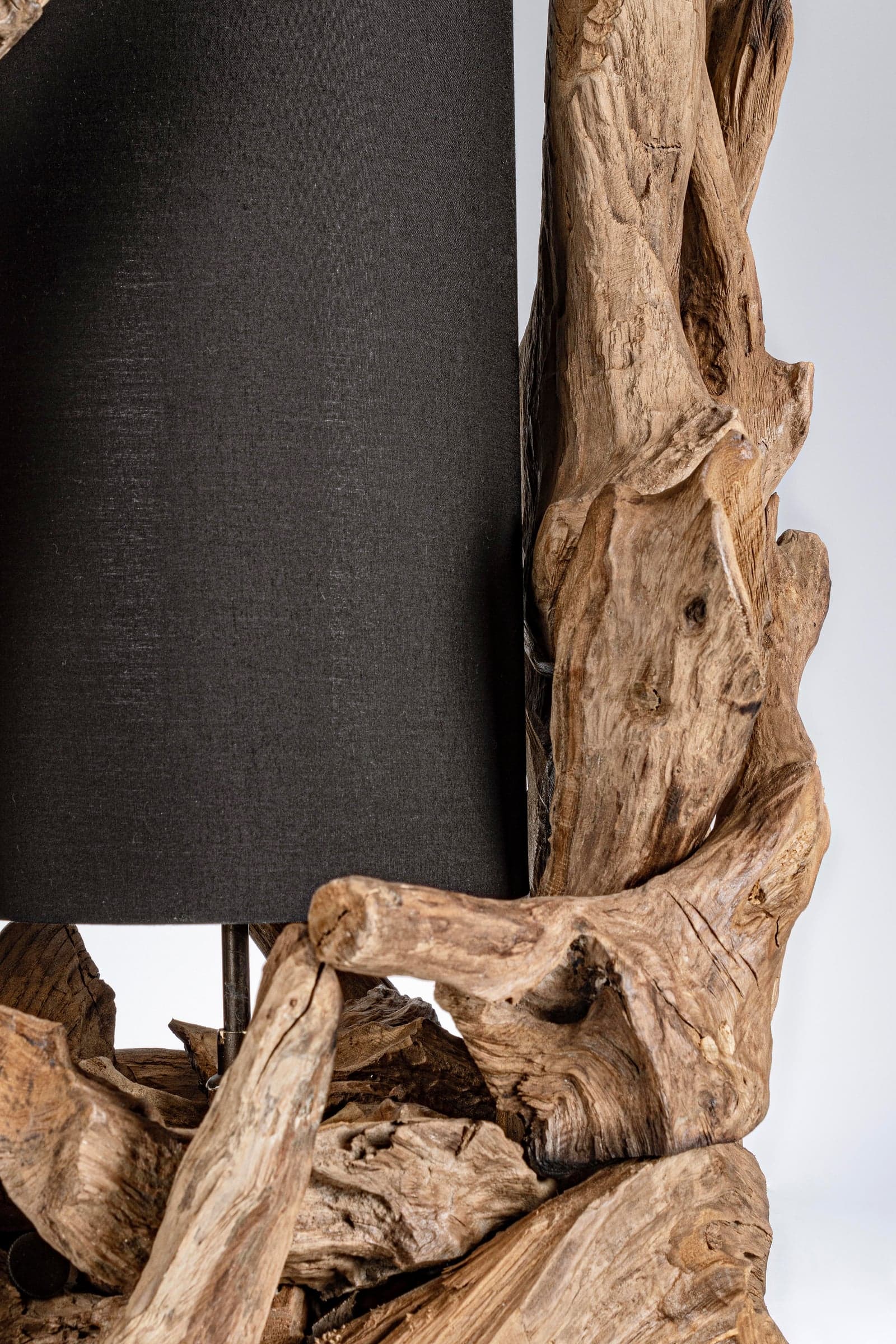 Lampada da Tavolo "Bion" in legno di teak riciclato h 70 cm - 6